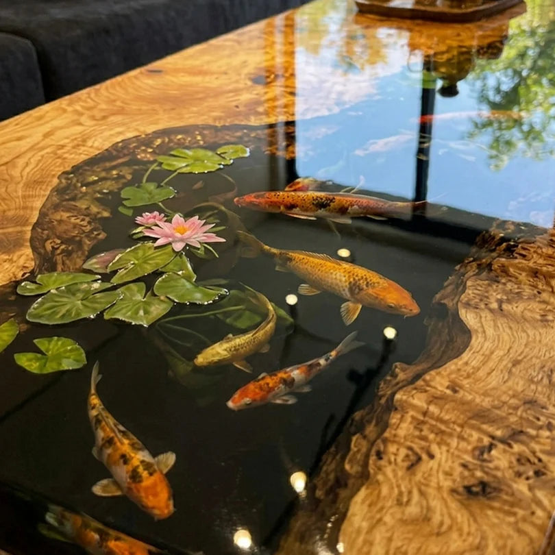 Wood River Rectangle Resin Coffee Table 28"W x 55"L