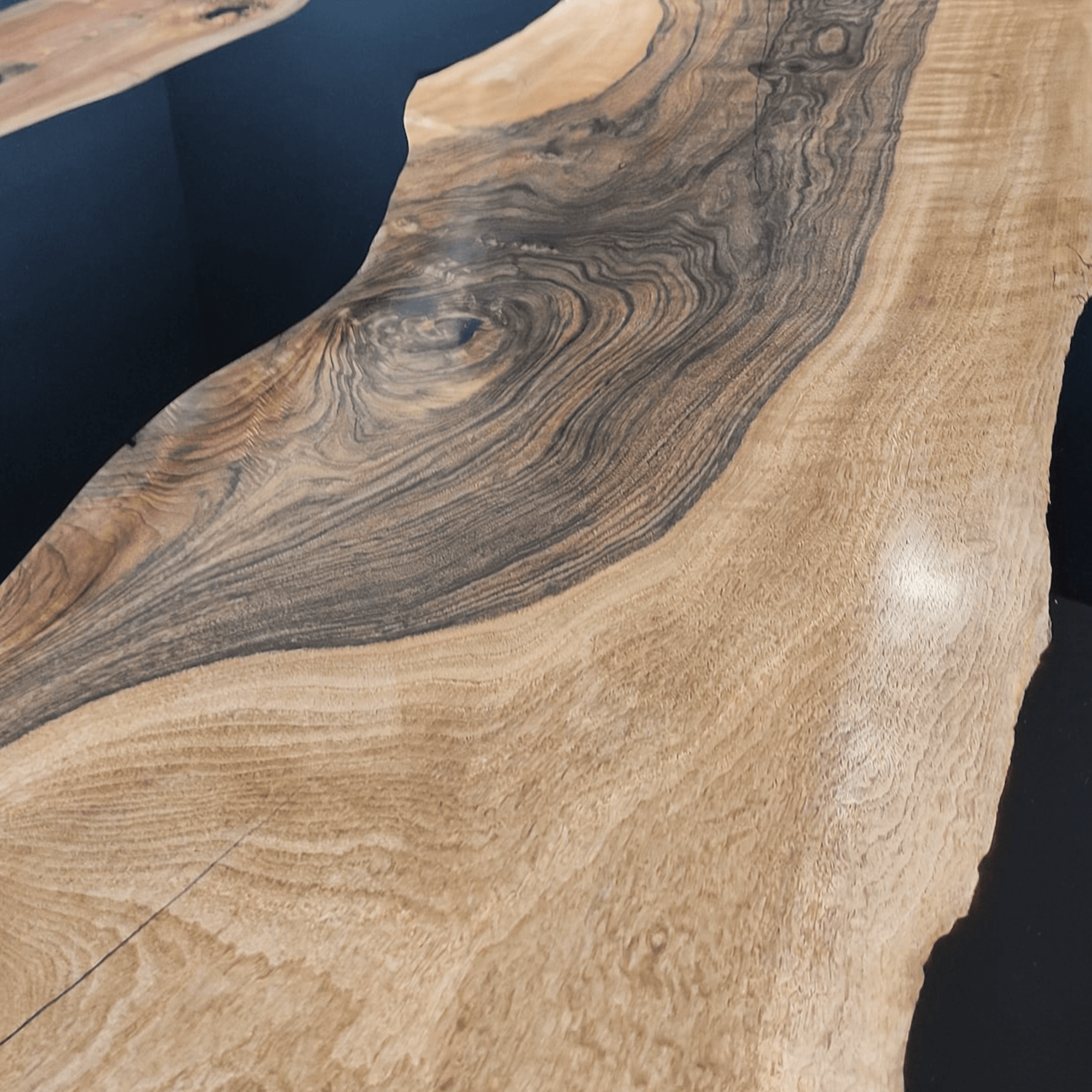 Custom Black Walnut Epoxy Resin River Table Black Resin ERT-48 - image 6 | ThawHome
