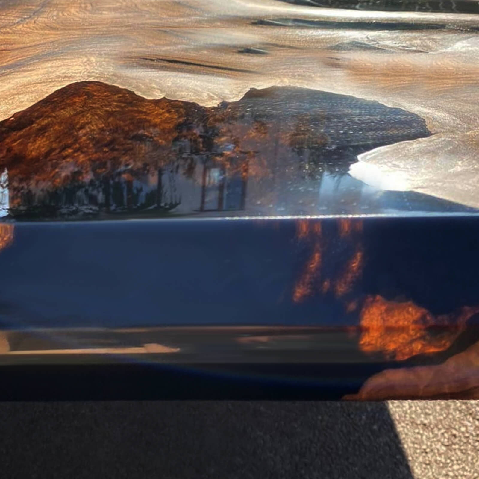 Custom Black Walnut Epoxy Resin River Table Black Resin ERT-50 - image 8 | ThawHome