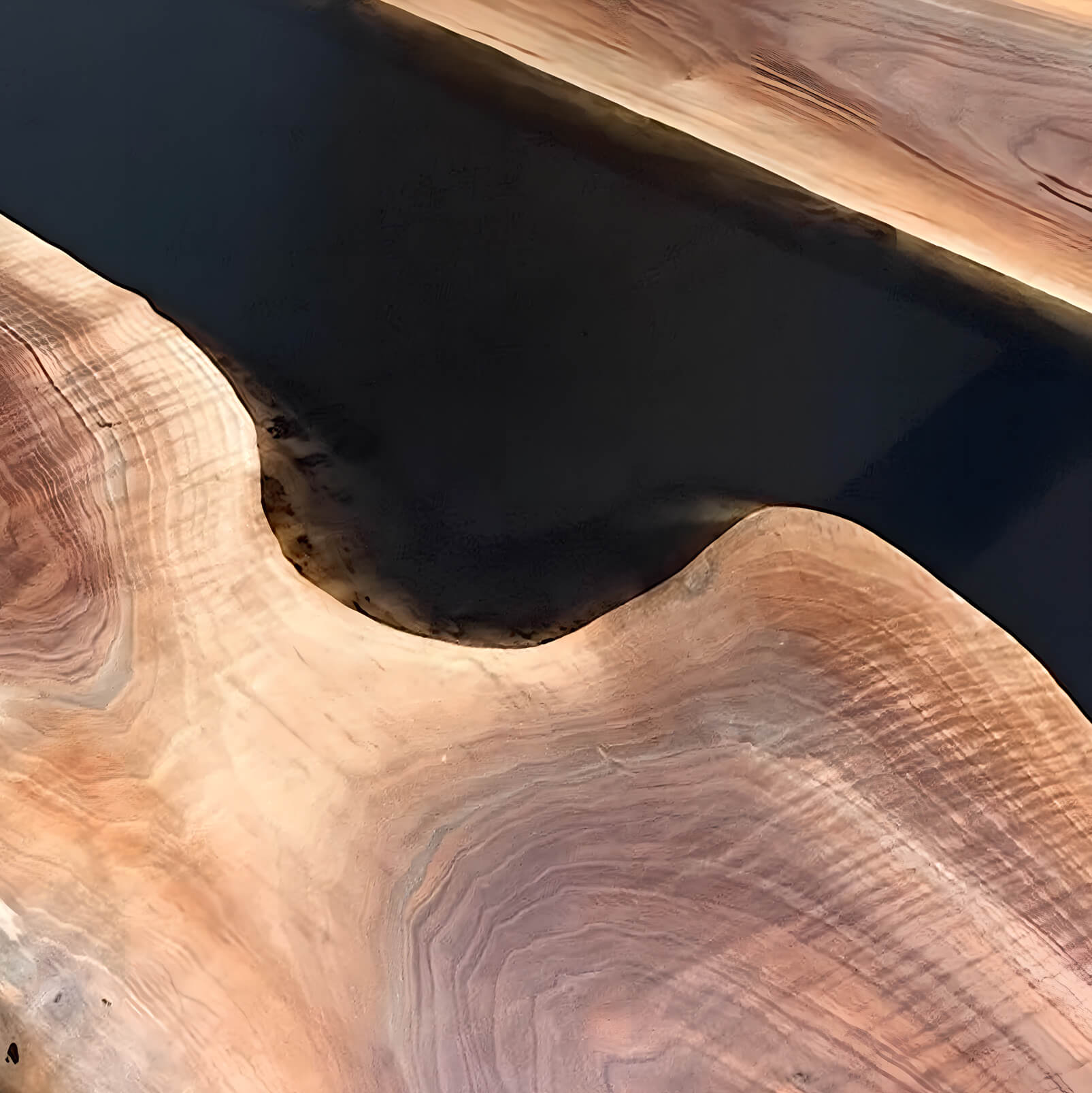 Custom Black Walnut Epoxy Resin River Table Black Resin ERT-83 - image 6 | ThawHome