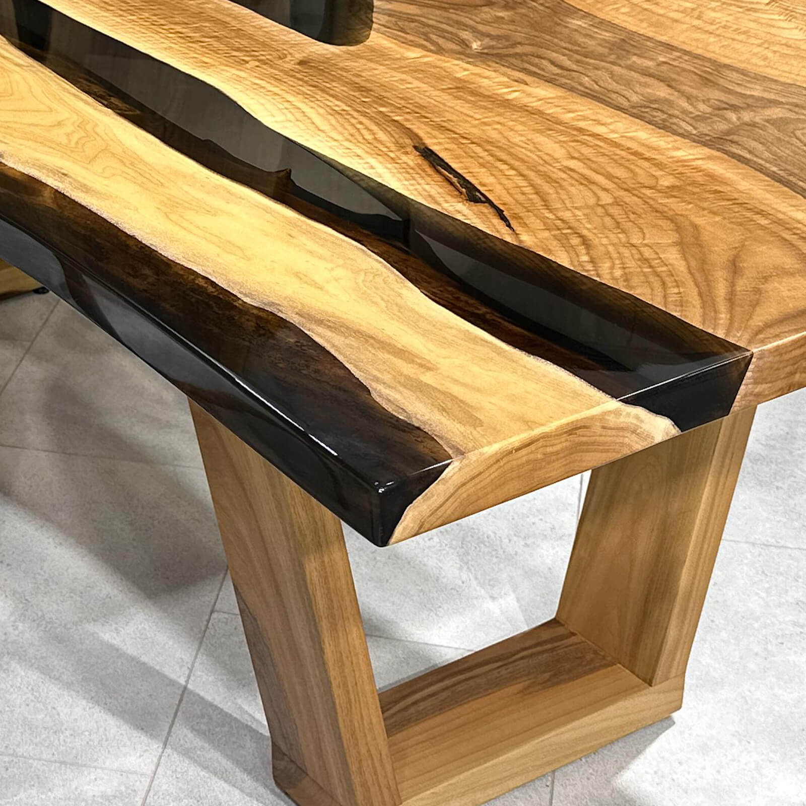 Custom Black Walnut Epoxy Resin River Table Black Resin JTB-58 - image 9 | ThawHome