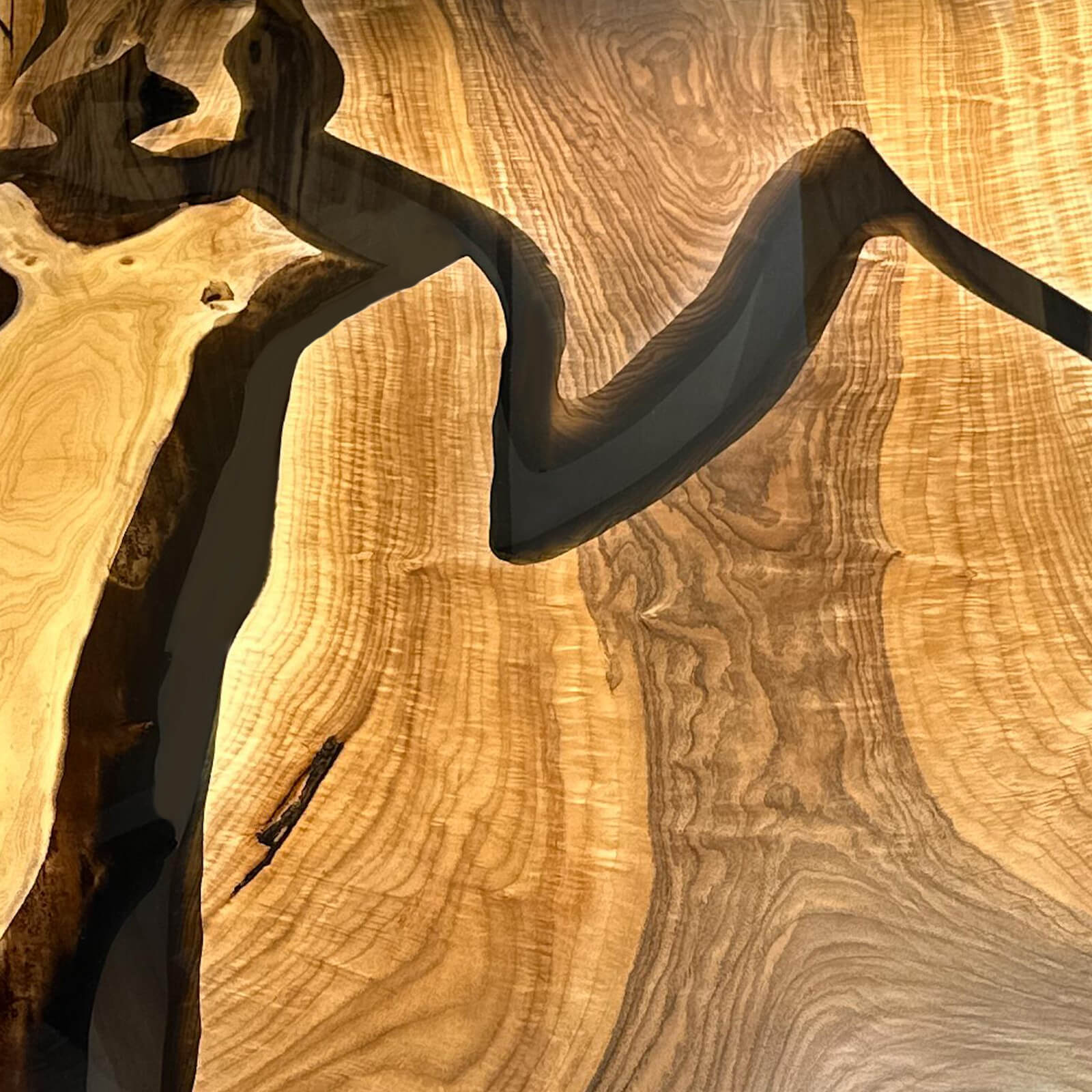 Custom Black Walnut Epoxy Resin River Table Black Resin JTB-58 - image 8 | ThawHome