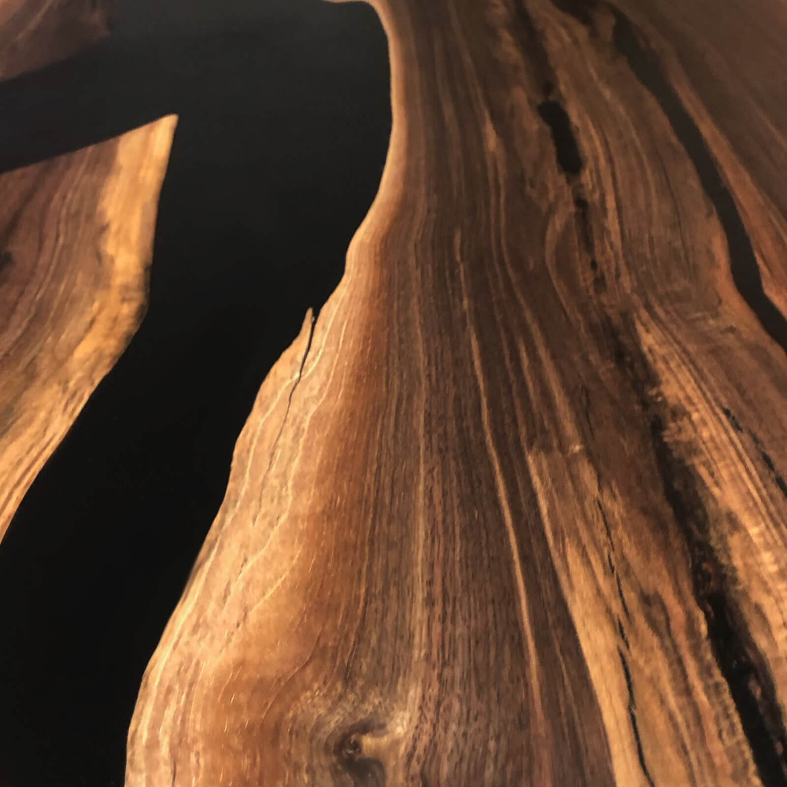 Custom Black Walnut Epoxy Resin River Table Black Resin KLM-59 - image 7 | ThawHome