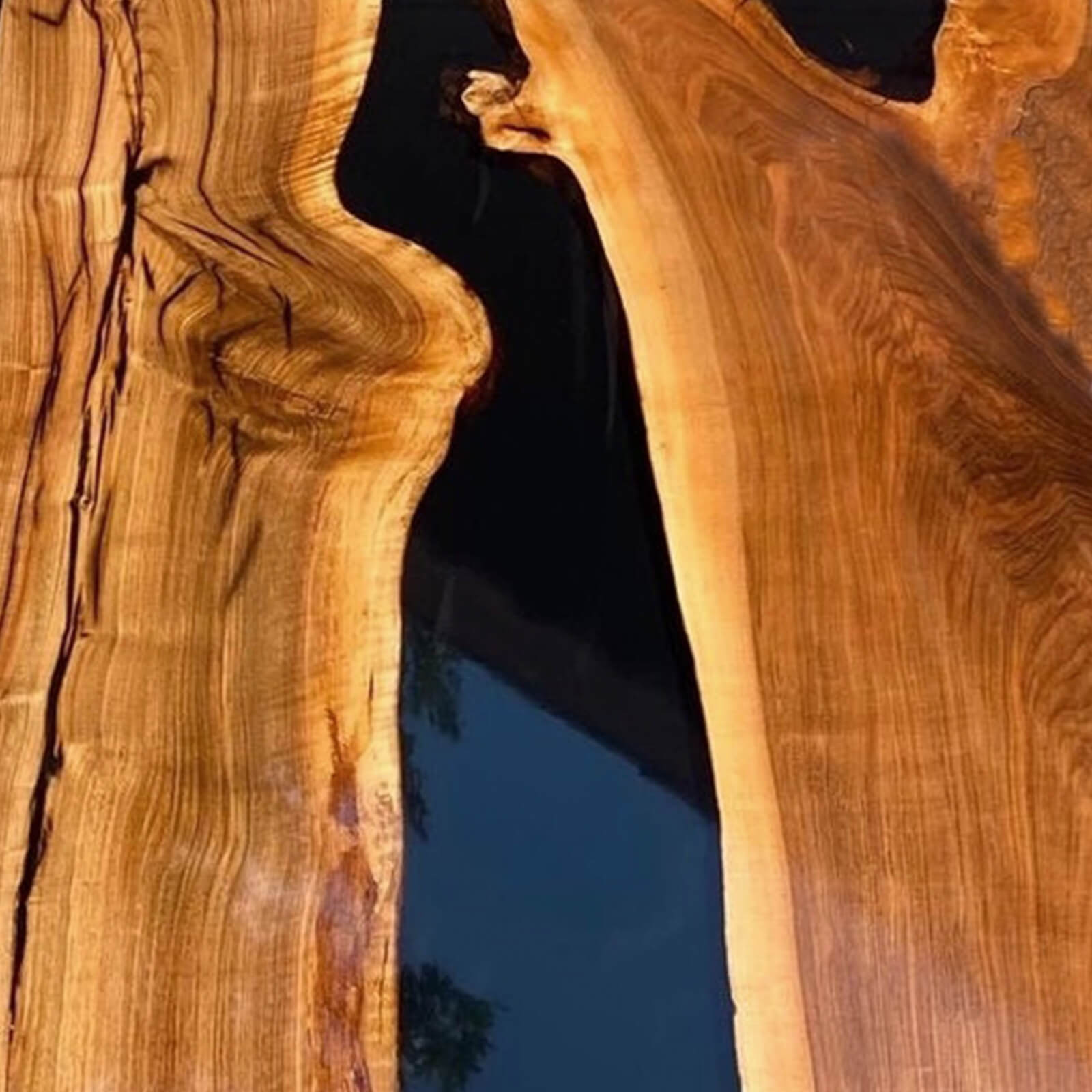 Custom Black Walnut Epoxy Resin River Table Black Resin ORT-35 - image 5 | ThawHome