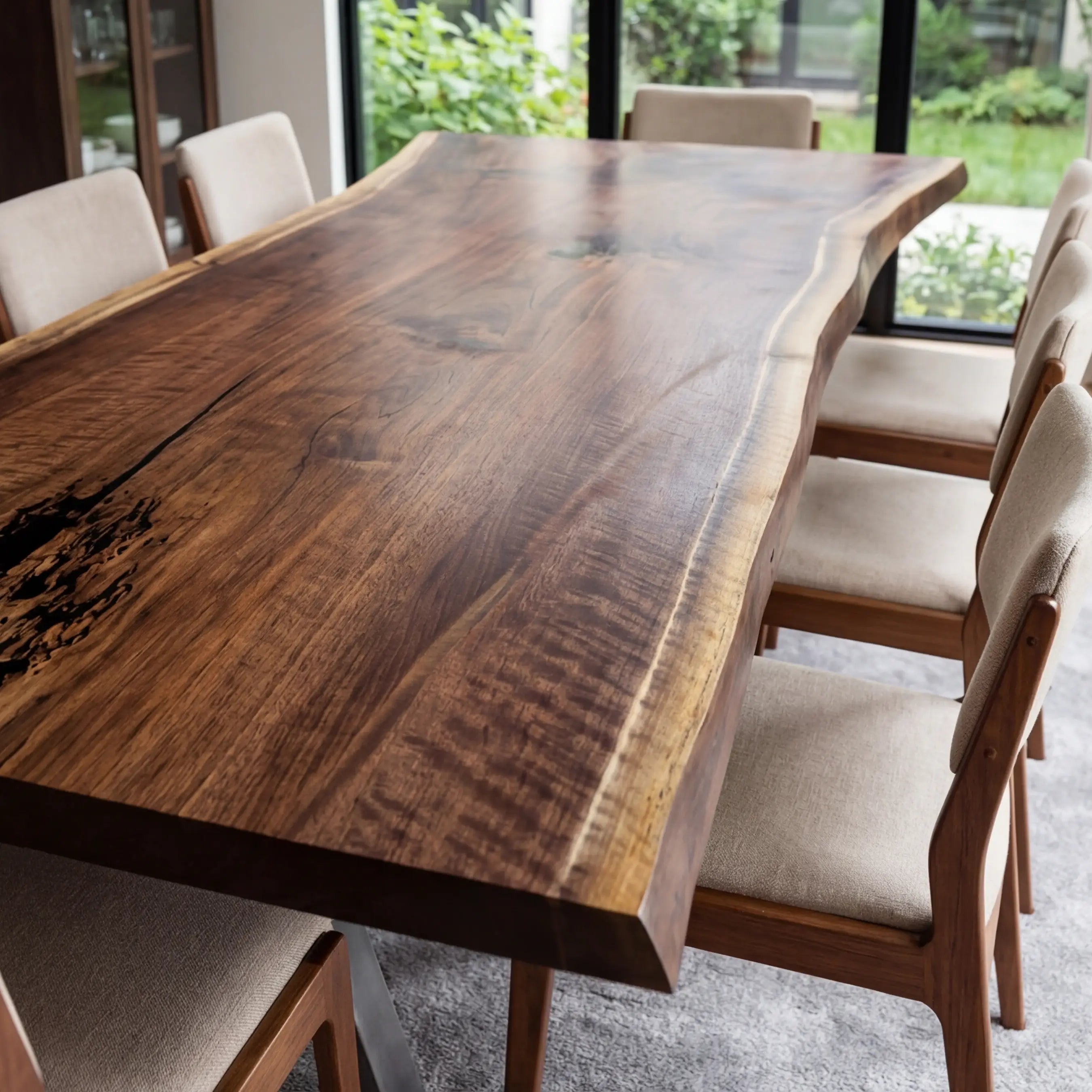Custom Black Walnut Epoxy Resin River Table Black Resin ORT-52 - image 3 | ThawHome