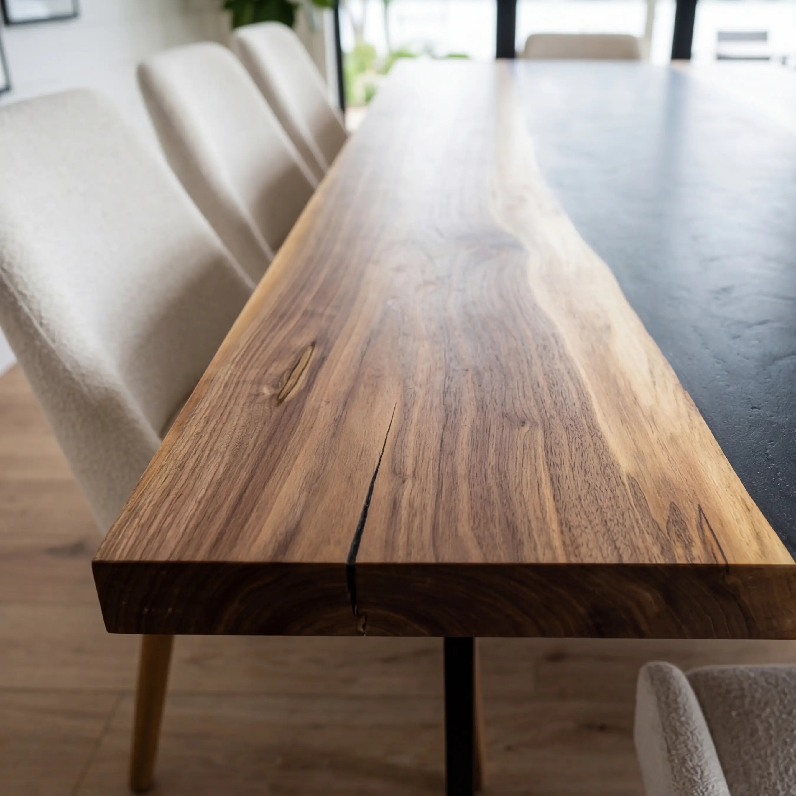 Custom Black Walnut Epoxy Resin River Table Black Resin ORT-79 - image 4 | ThawHome