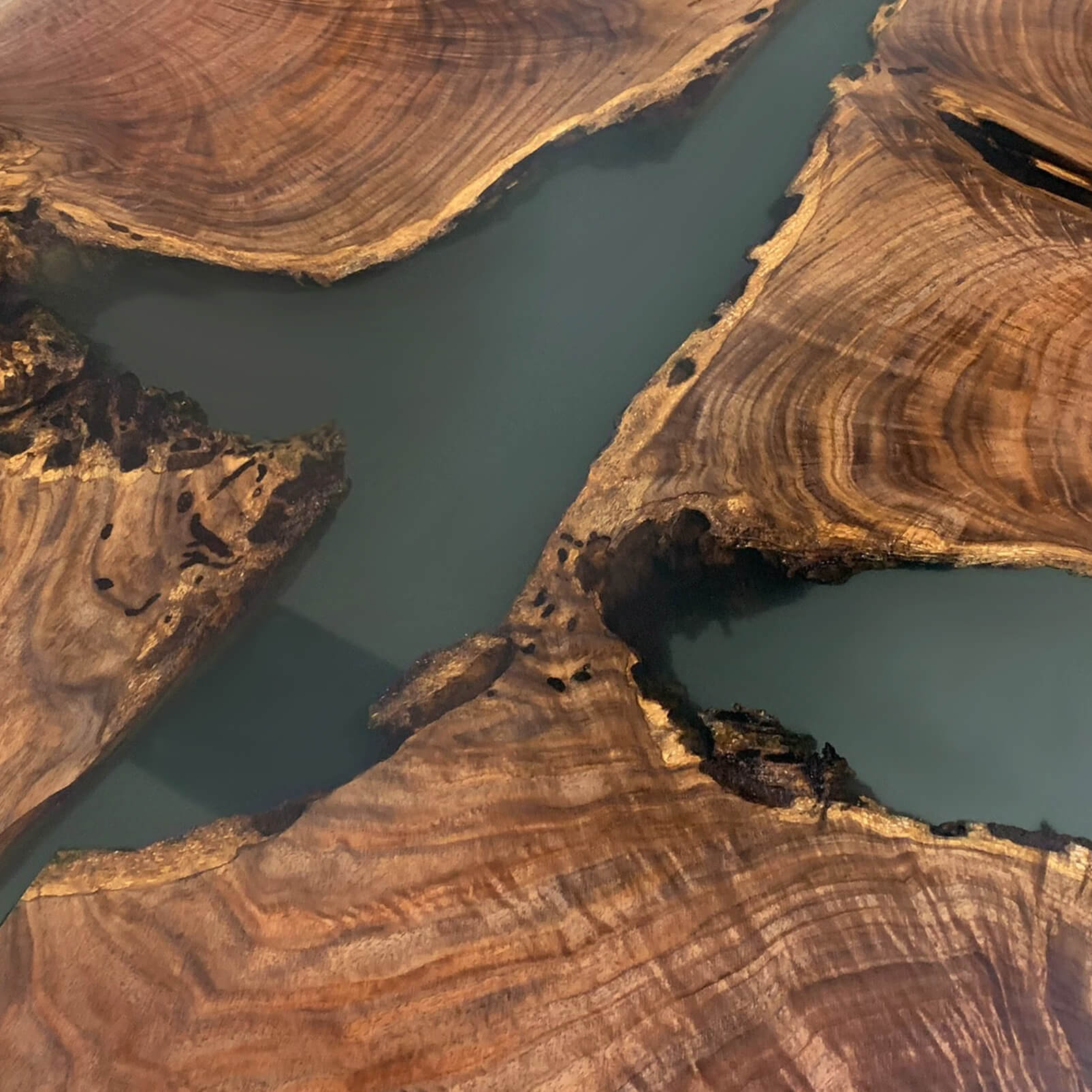 Custom Black Walnut Epoxy Resin River Table Black Resin ORT-92 - image 7 | ThawHome