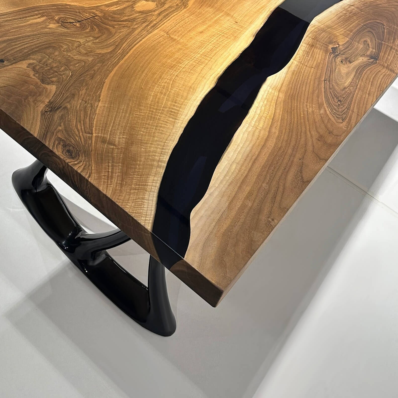 Custom Black Walnut Epoxy Resin River Table Black Resin QRT-83 - image 6 | ThawHome