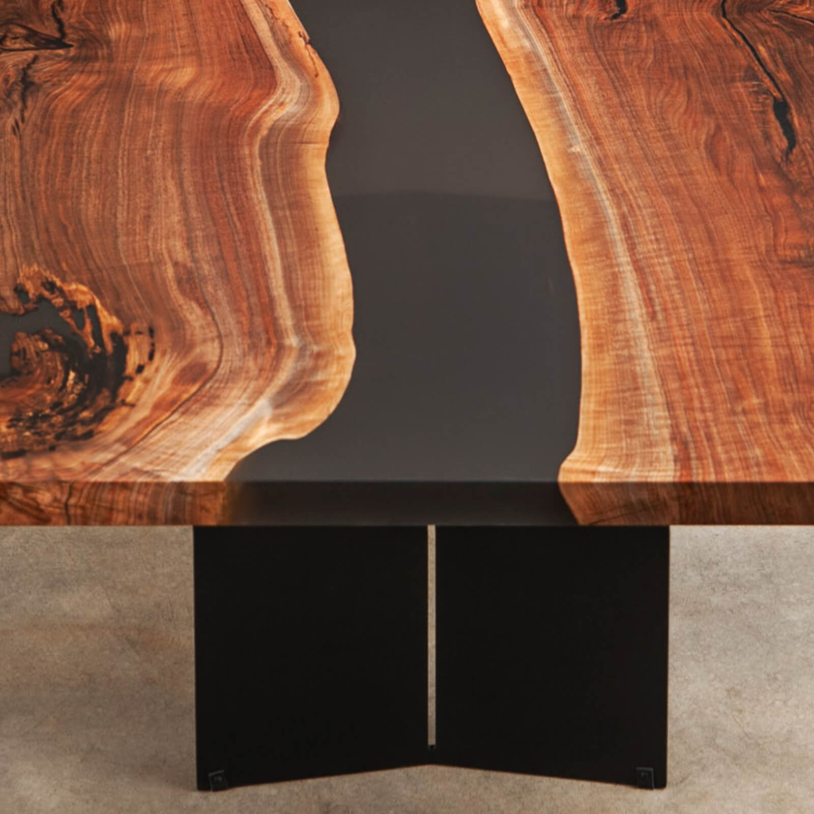Custom Black Walnut Epoxy Resin River Table Black Resin ZER-42 - image 6 | ThawHome
