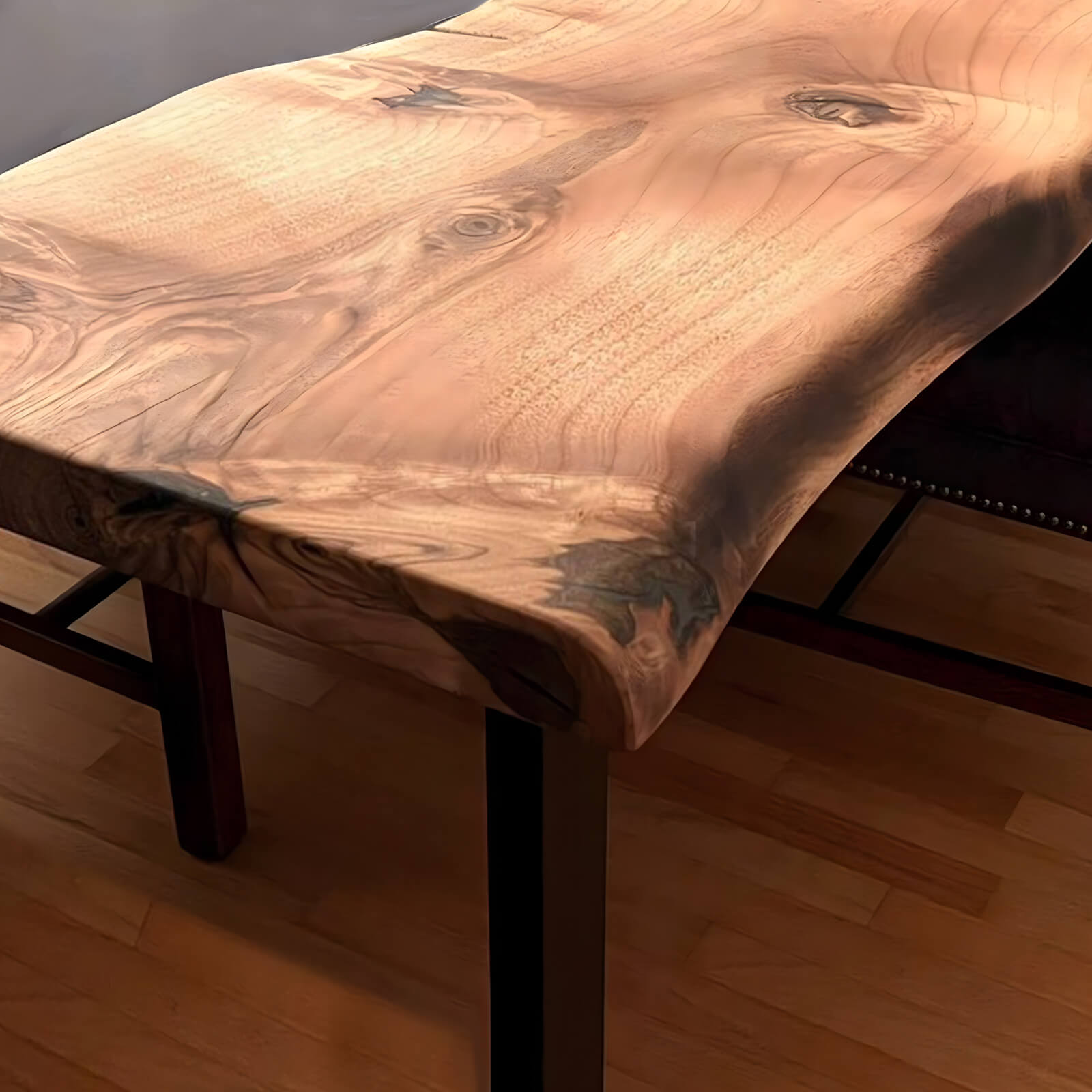 Custom Black Walnut Epoxy Resin River Table Blue CRR-58 - image 4 | ThawHome