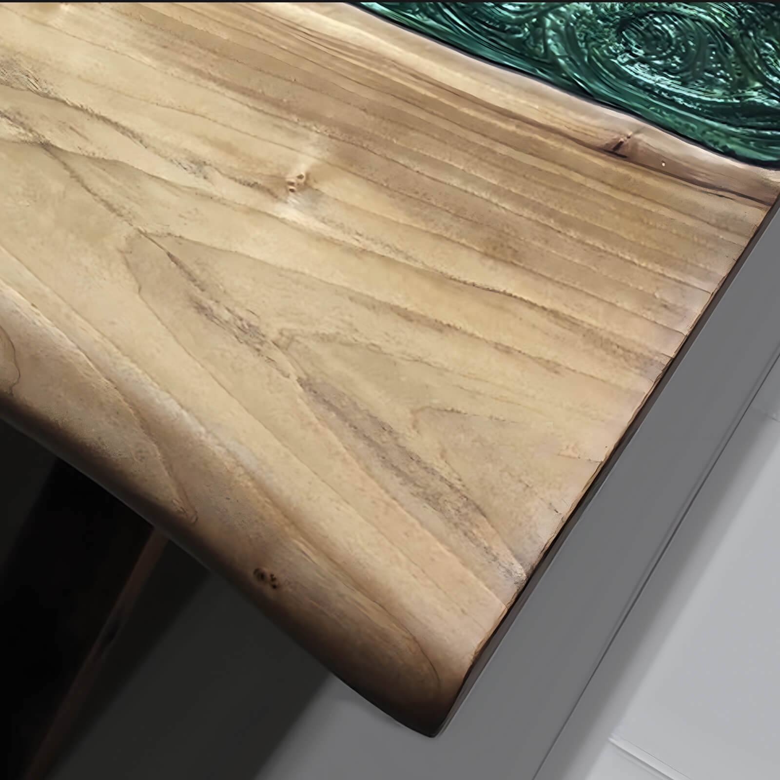Custom Black Walnut Epoxy Resin River Table Green Pearl ERT-47 - image 9 | ThawHome