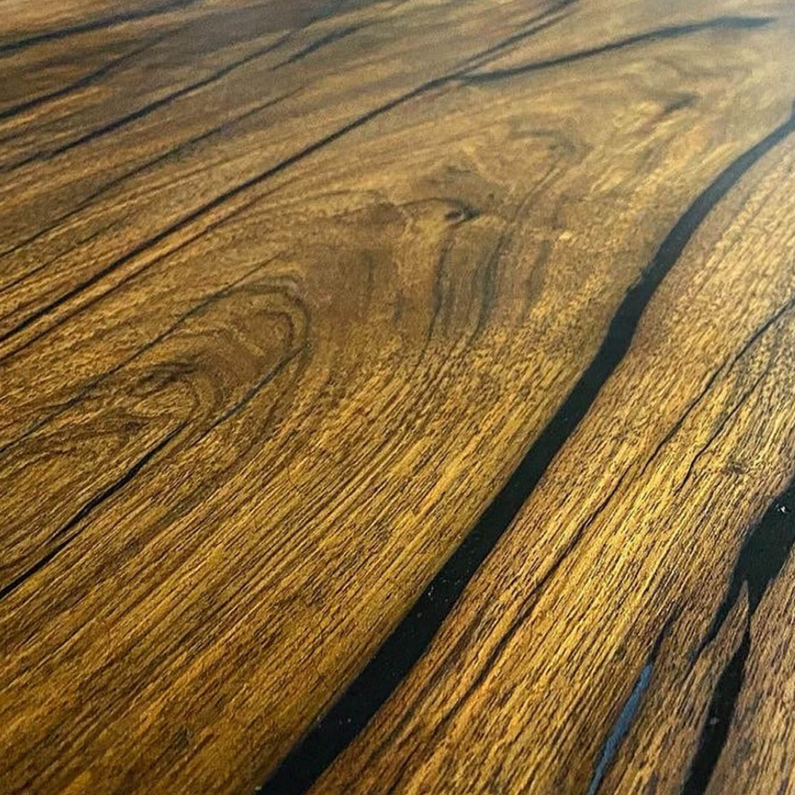 Custom Black Walnut Epoxy Resin Round Coffee Table Black Resin