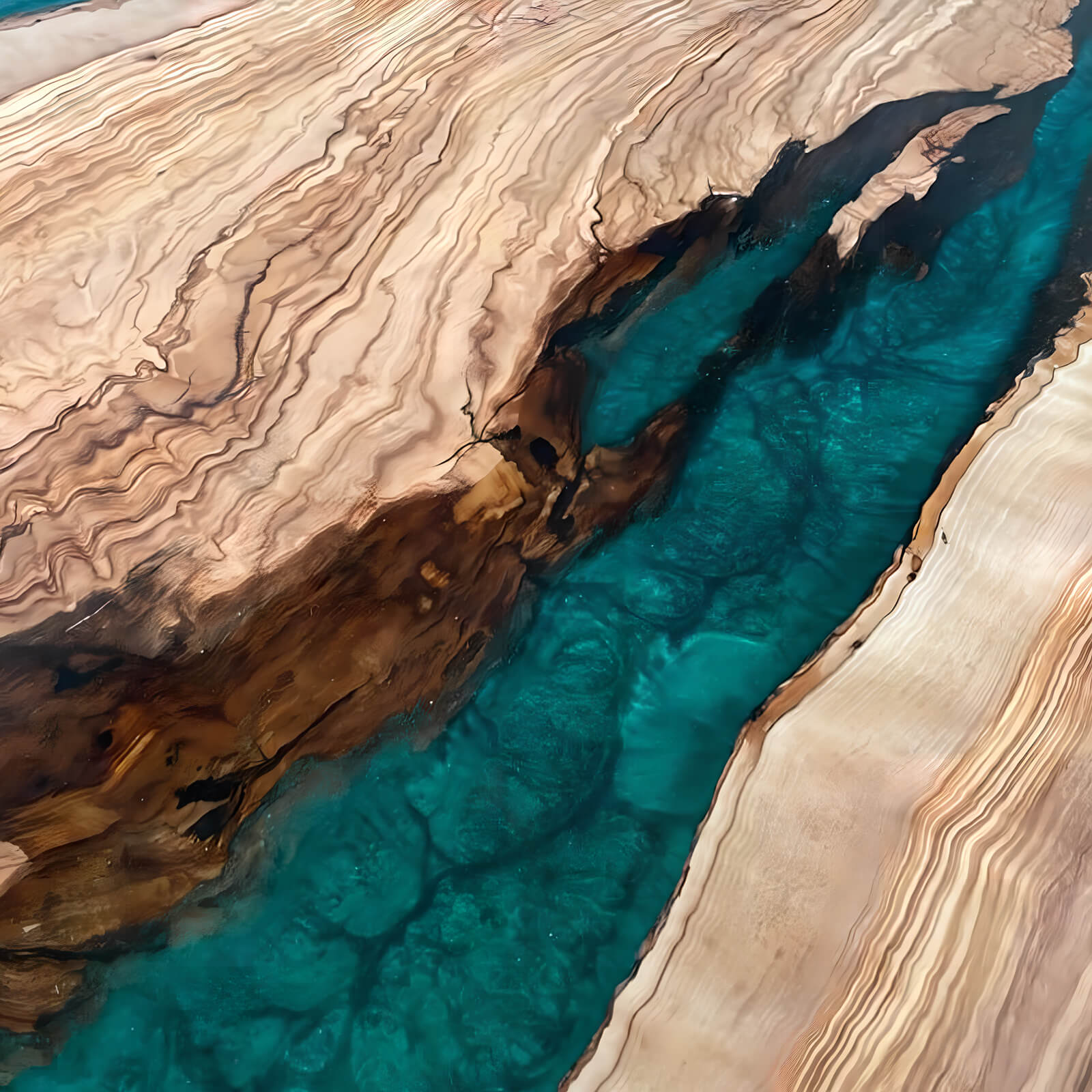 Custom Olive Epoxy Resin Round Coffee Table Green Resin