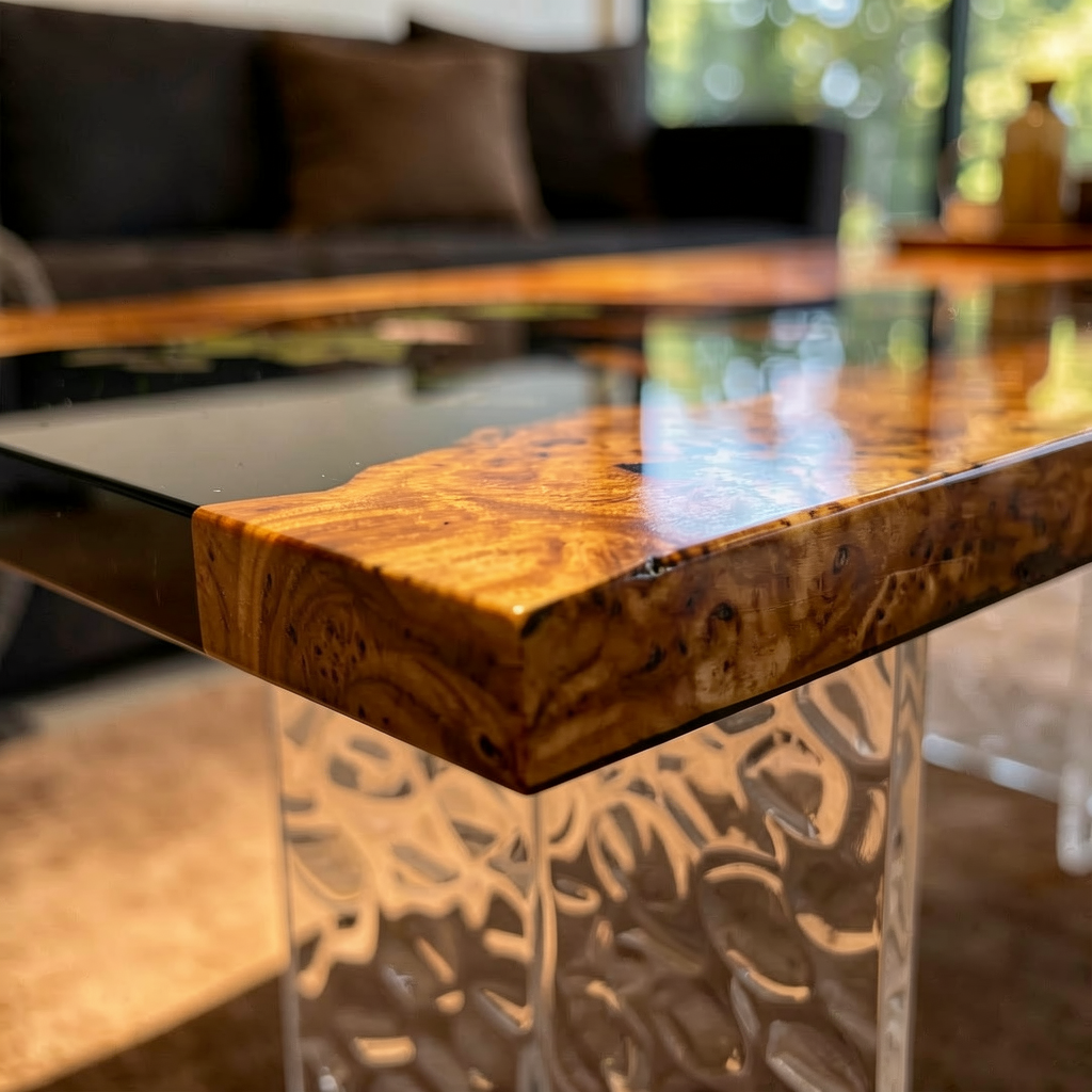 Wood River Rectangle Resin Coffee Table 28"W x 55"L