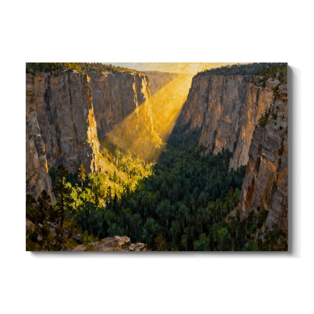 Golden Canyon Light canvas wall art, front view on a white background.