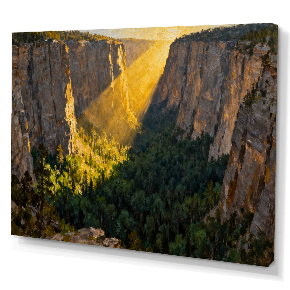 Golden Canyon Light canvas wall art, angled canvas mockup on a white background.