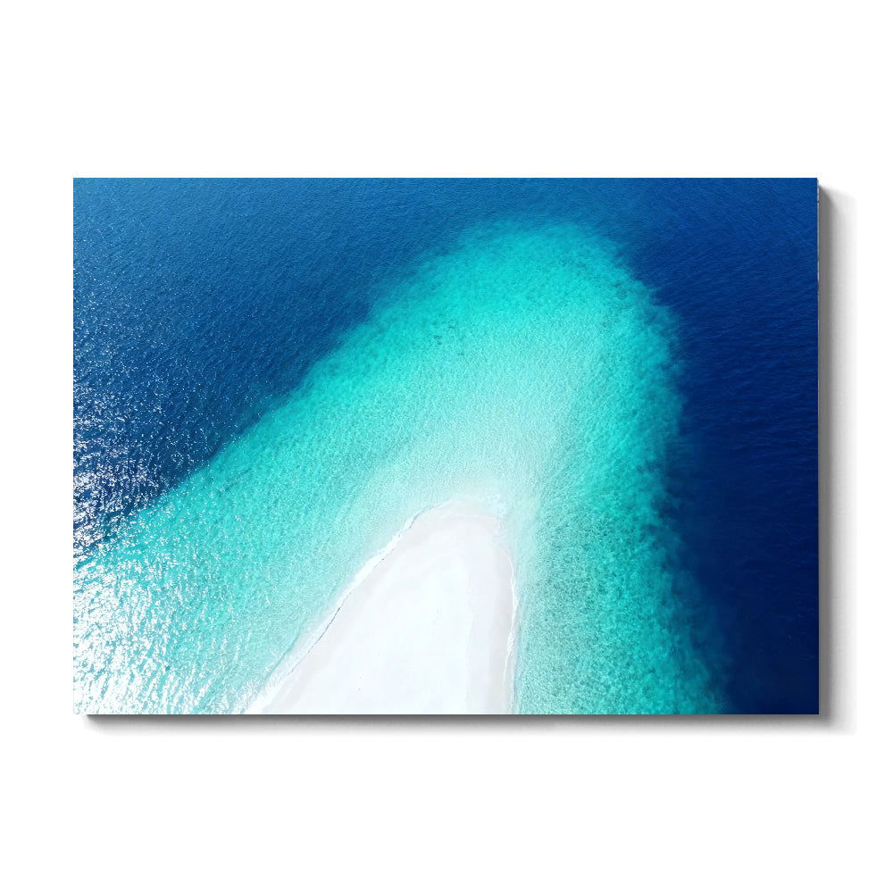 Sapphire Sandbar Point canvas wall art, front view on a white background.