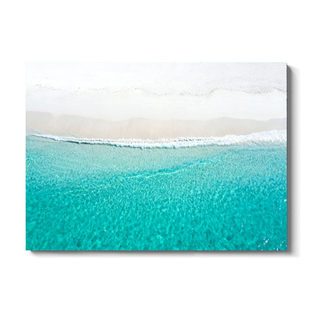 White Sand Waterline canvas wall art, front view on a white background.