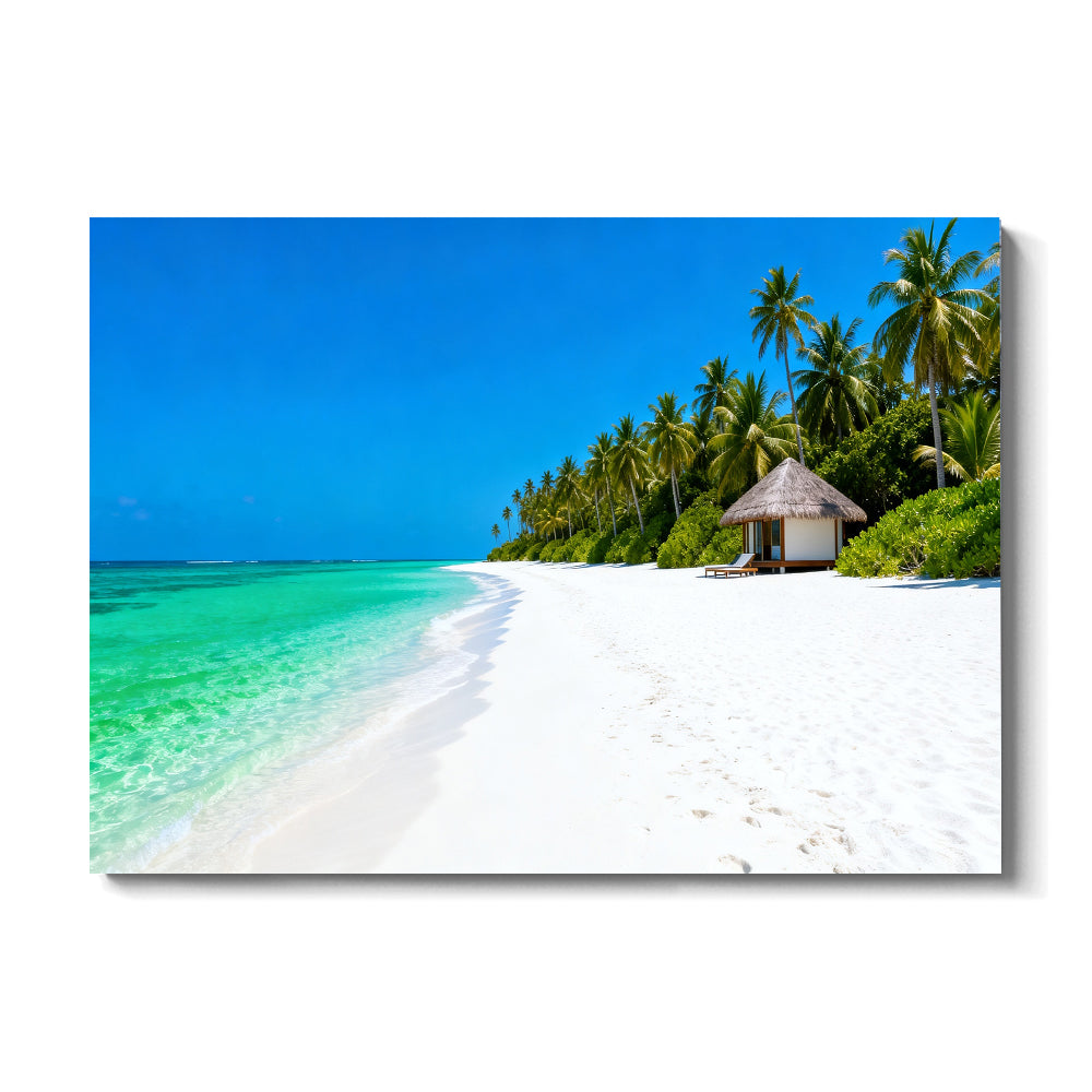 Palm Beach Shelter canvas wall art, front view on a white background.