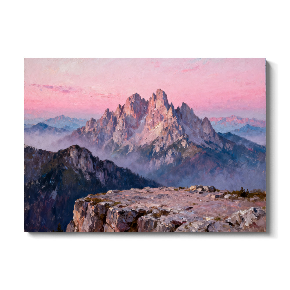 Rose Granite Crown canvas wall art, front view on a white background.