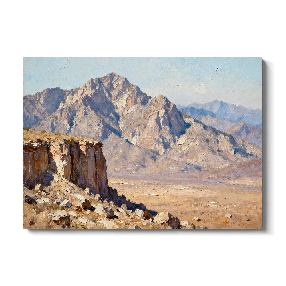 Stone Desert Escarpment canvas wall art, front view on a white background.