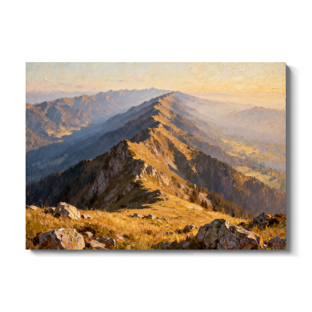 Golden Ridge Trail canvas wall art, front view on a white background.