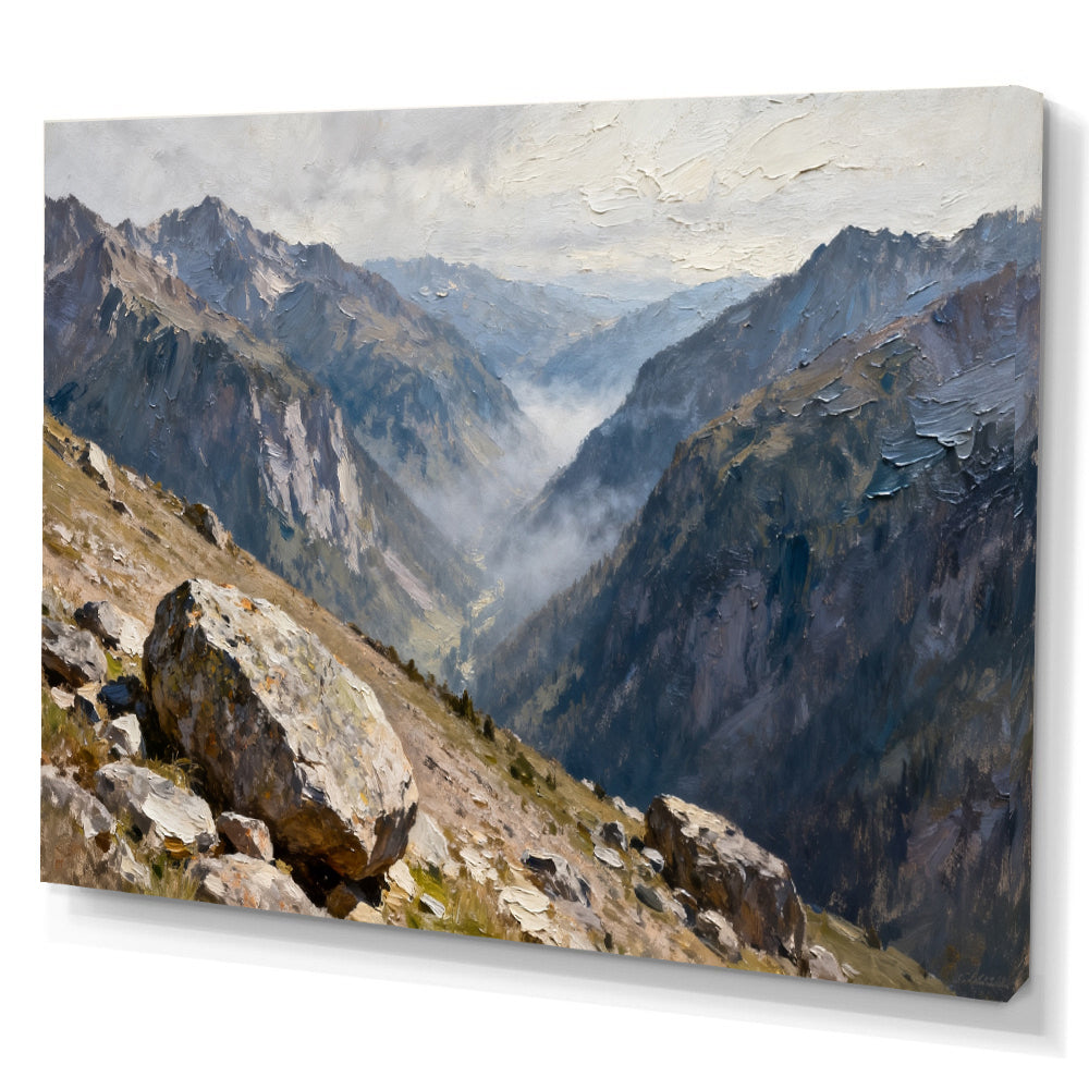 High Valley Stone Vista canvas wall art, angled canvas mockup on a white background.