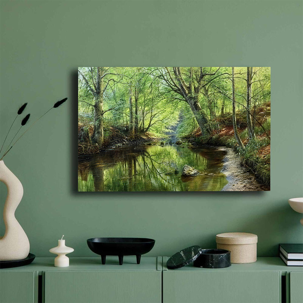 Green River Canopy canvas wall art, styled room mockup 3.