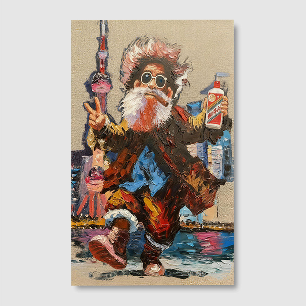 Playful Character in Bright Color canvas wall art, front product mockup on a light background.