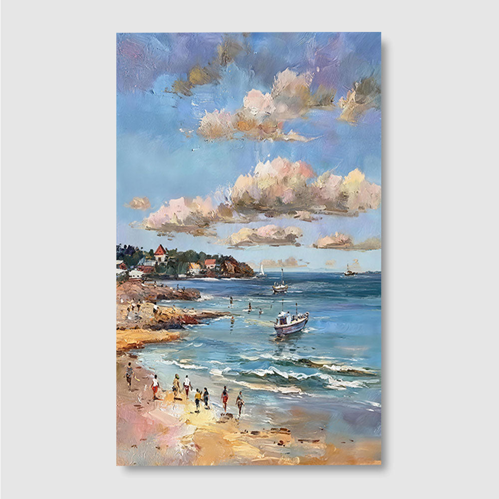 Cloud Shadows Over the Bay canvas wall art, front product mockup on a light background.