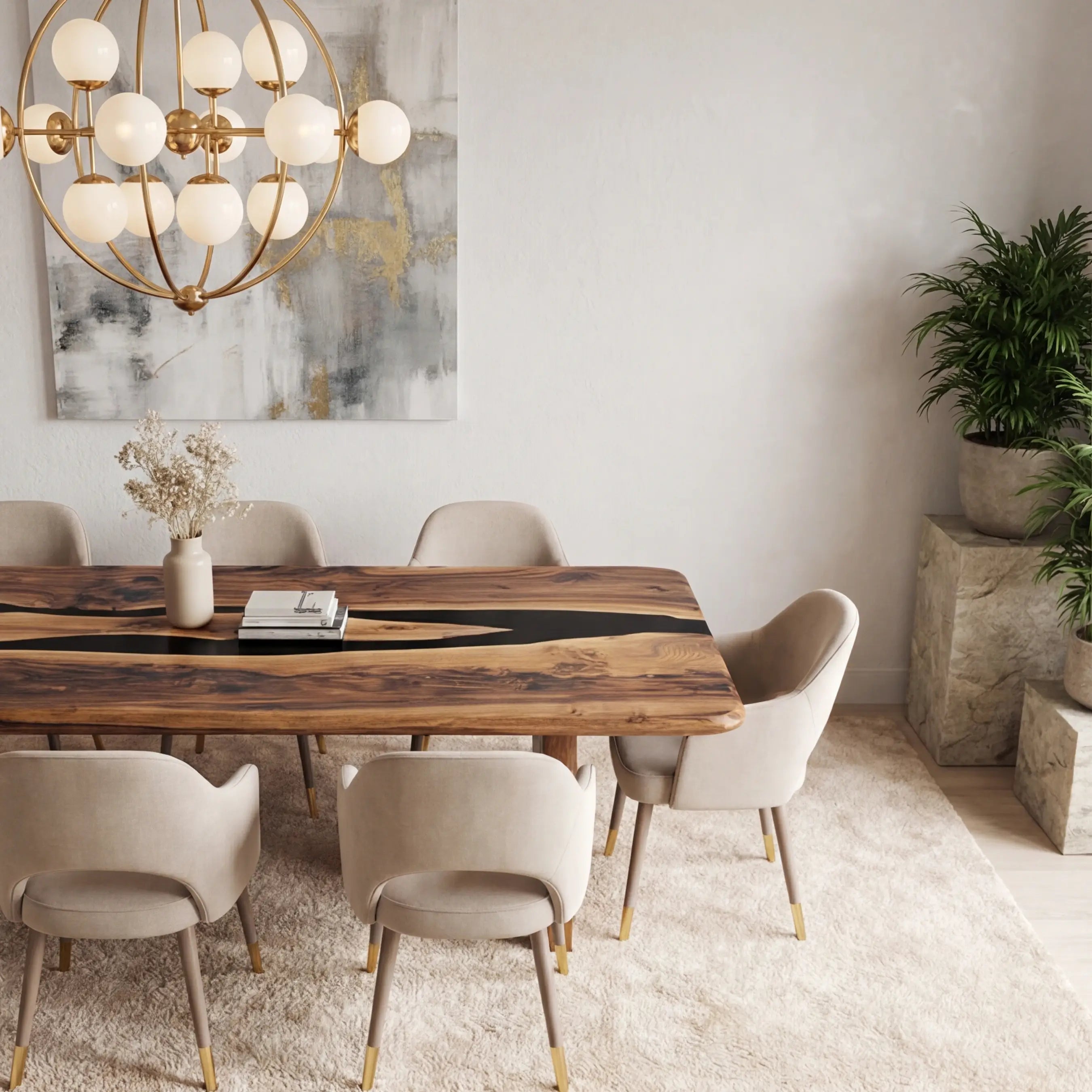 Custom Black Walnut Epoxy Resin River Table Black Resin ER-47 - image 6 | ThawHome