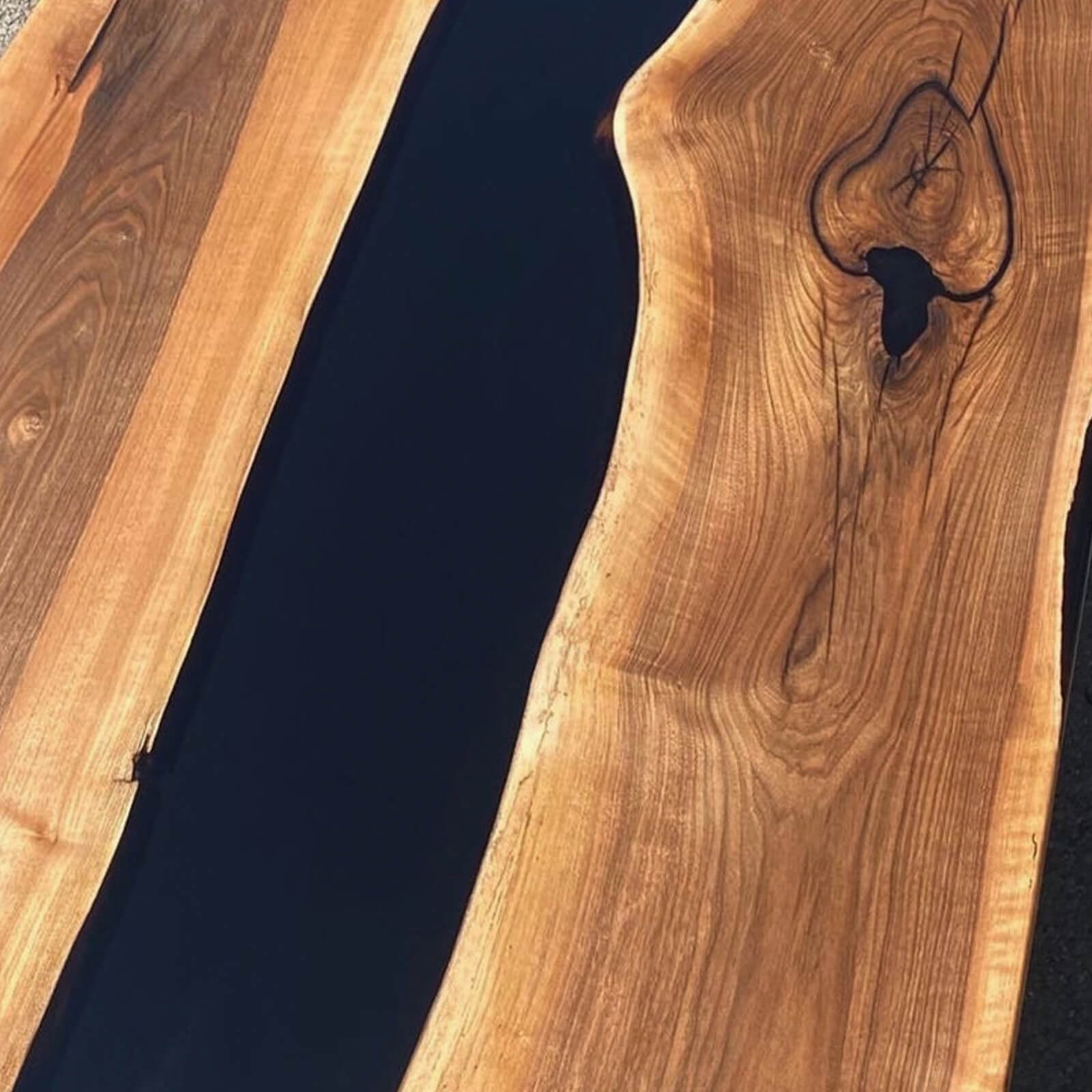 Custom Black Walnut Epoxy Resin River Table Black Resin ERD-37 - image 6 | ThawHome