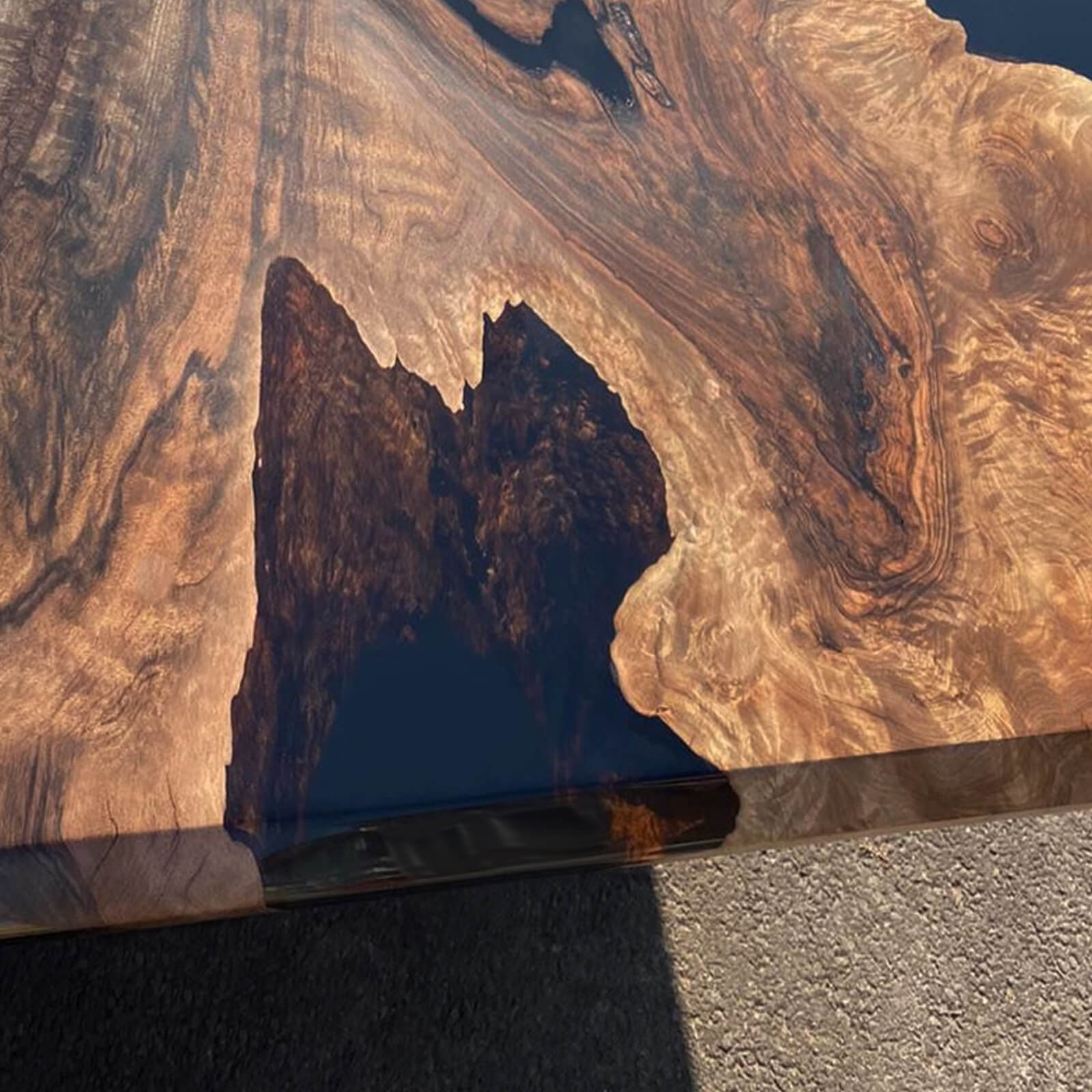 Custom Black Walnut Epoxy Resin River Table Black Resin ERT-50 - image 9 | ThawHome