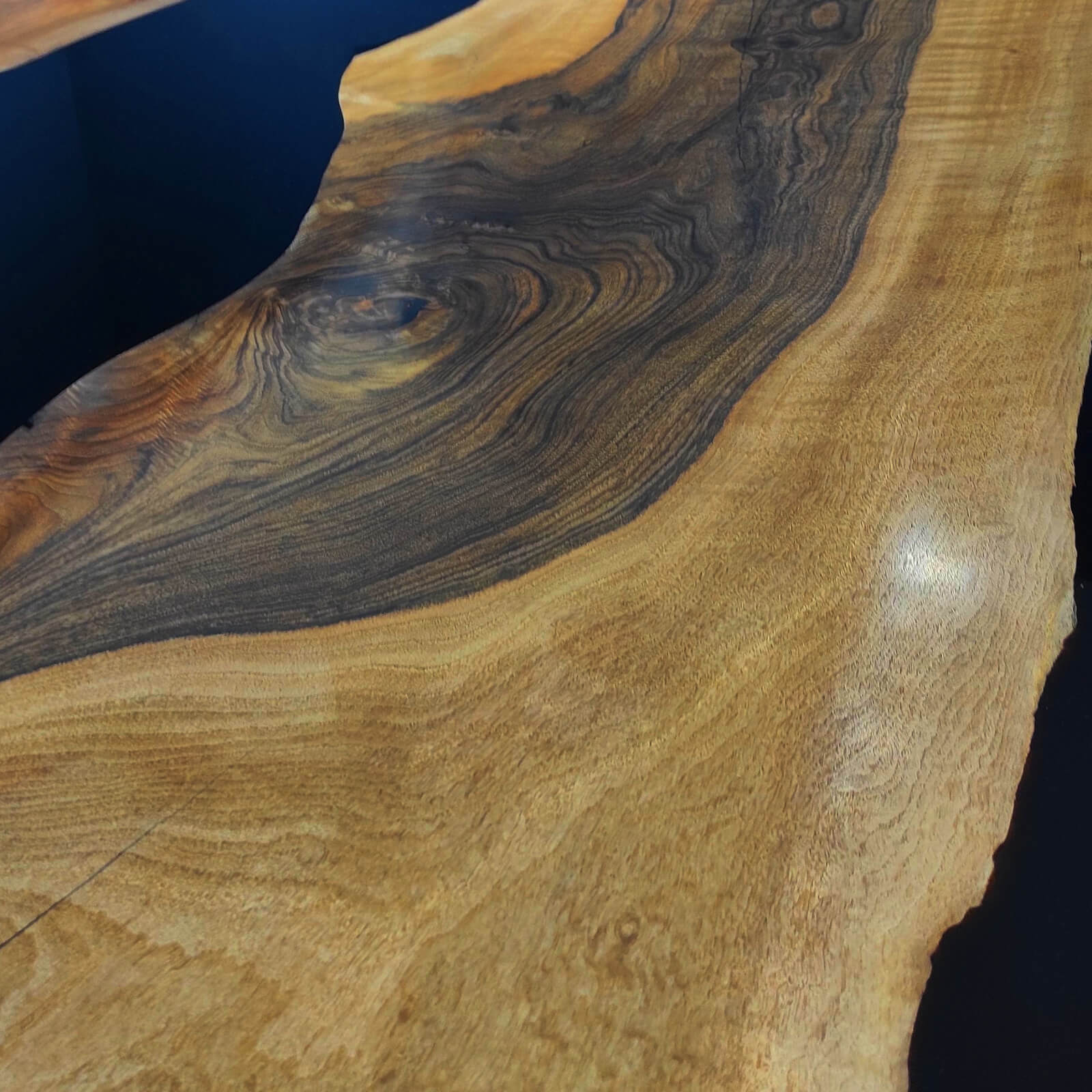 Custom Black Walnut Epoxy Resin River Table Black Resin LXT-57 - image 6 | ThawHome