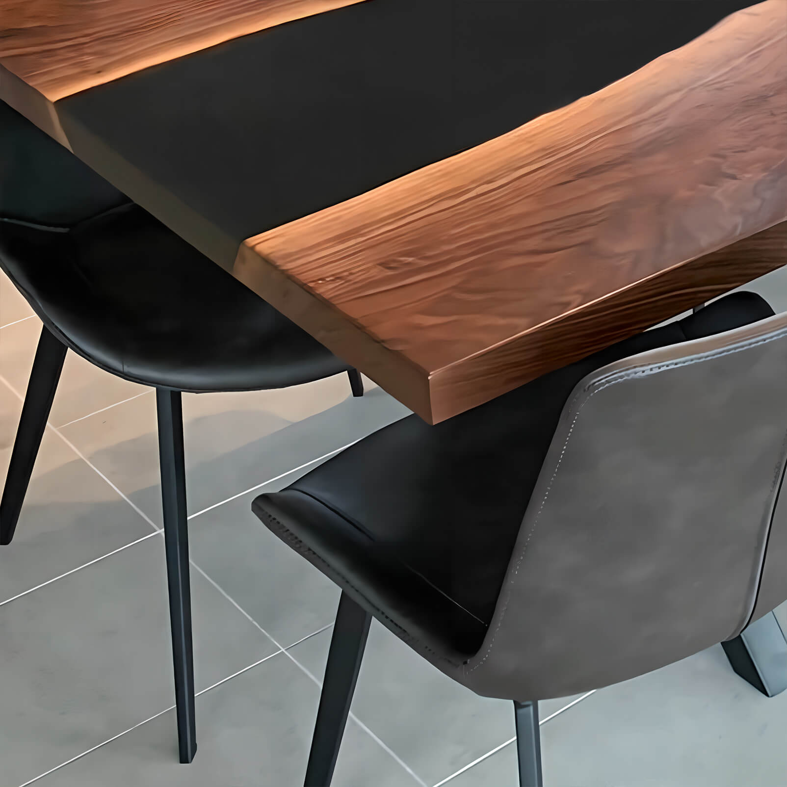 Custom Black Walnut Epoxy Resin River Table Black Resin ODT-27 - image 6 | ThawHome