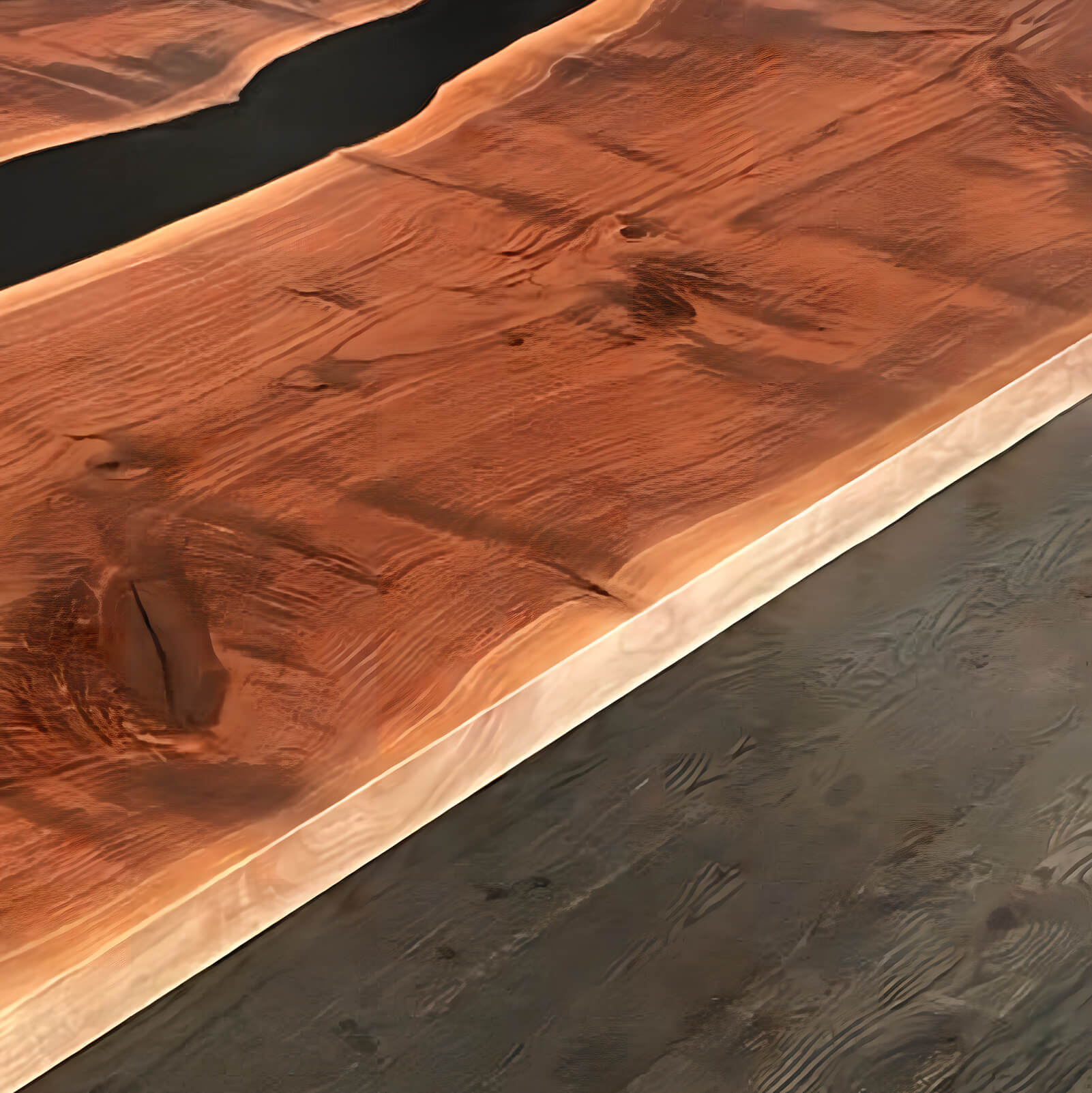 Custom Black Walnut Epoxy Resin River Table Black Resin ORT-57 - image 5 | ThawHome