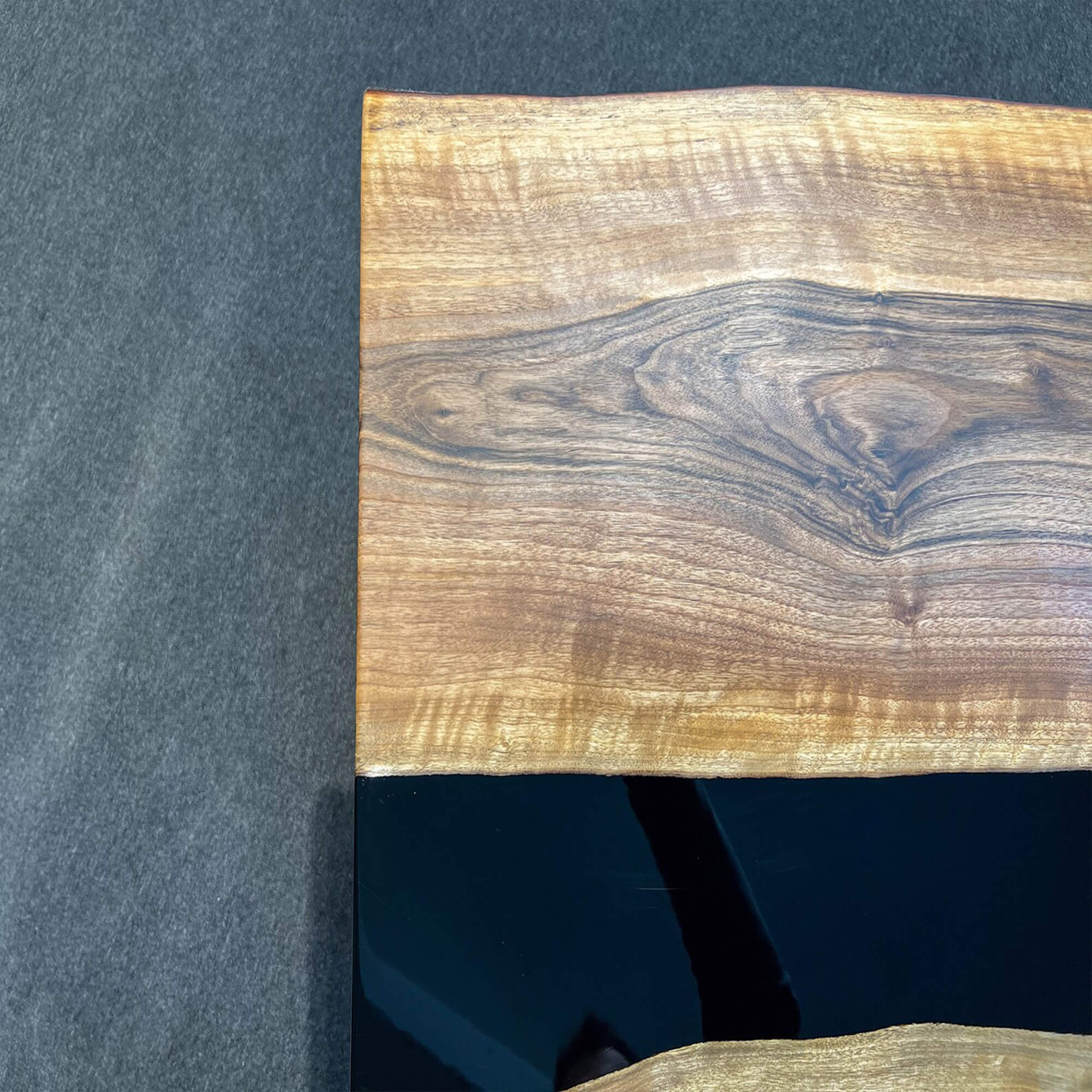 Custom Black Walnut Epoxy Resin River Table Black Resin QTX-82 - image 5 | ThawHome