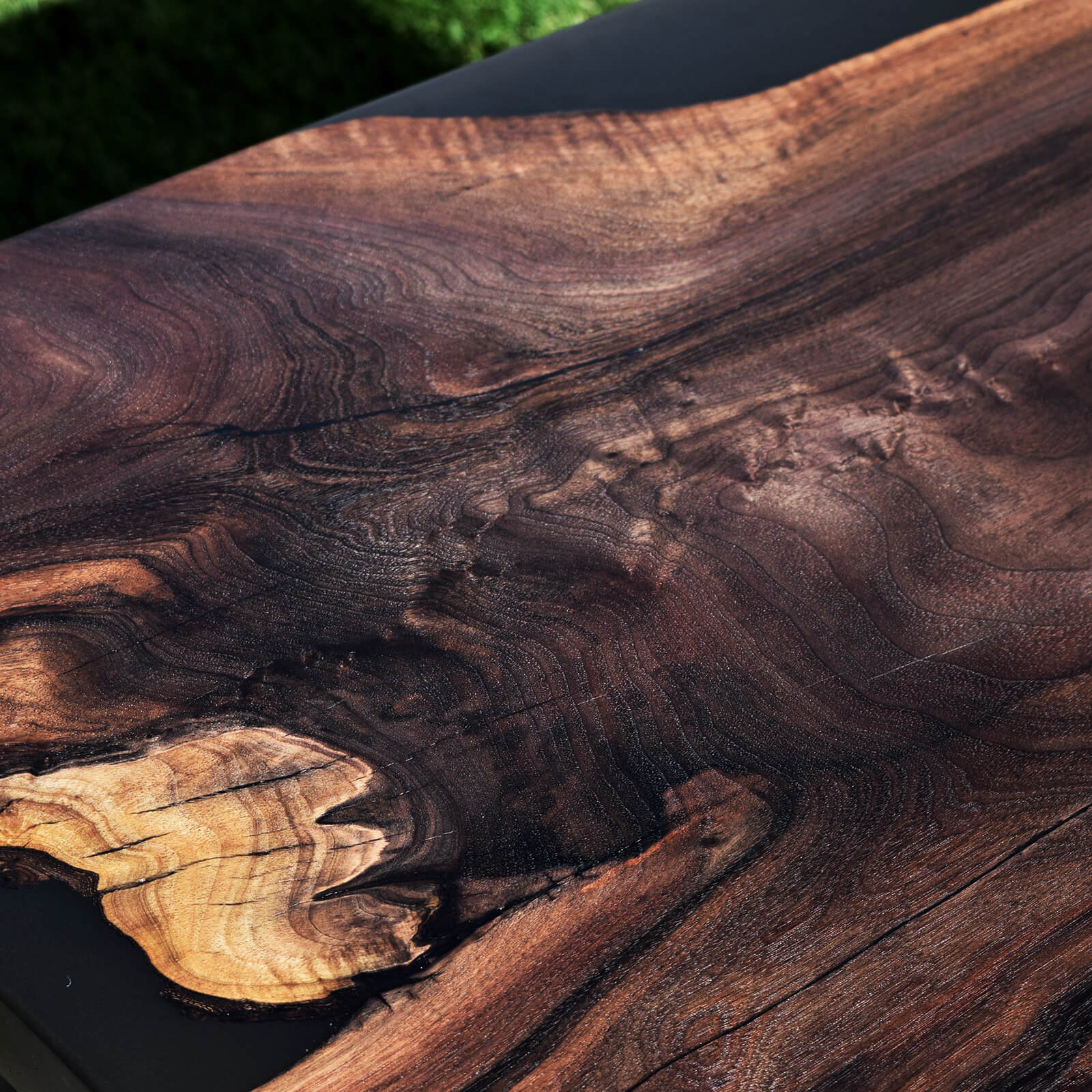 Custom Black Walnut Epoxy Resin River Table Black Resin ZRT-92 - image 7 | ThawHome