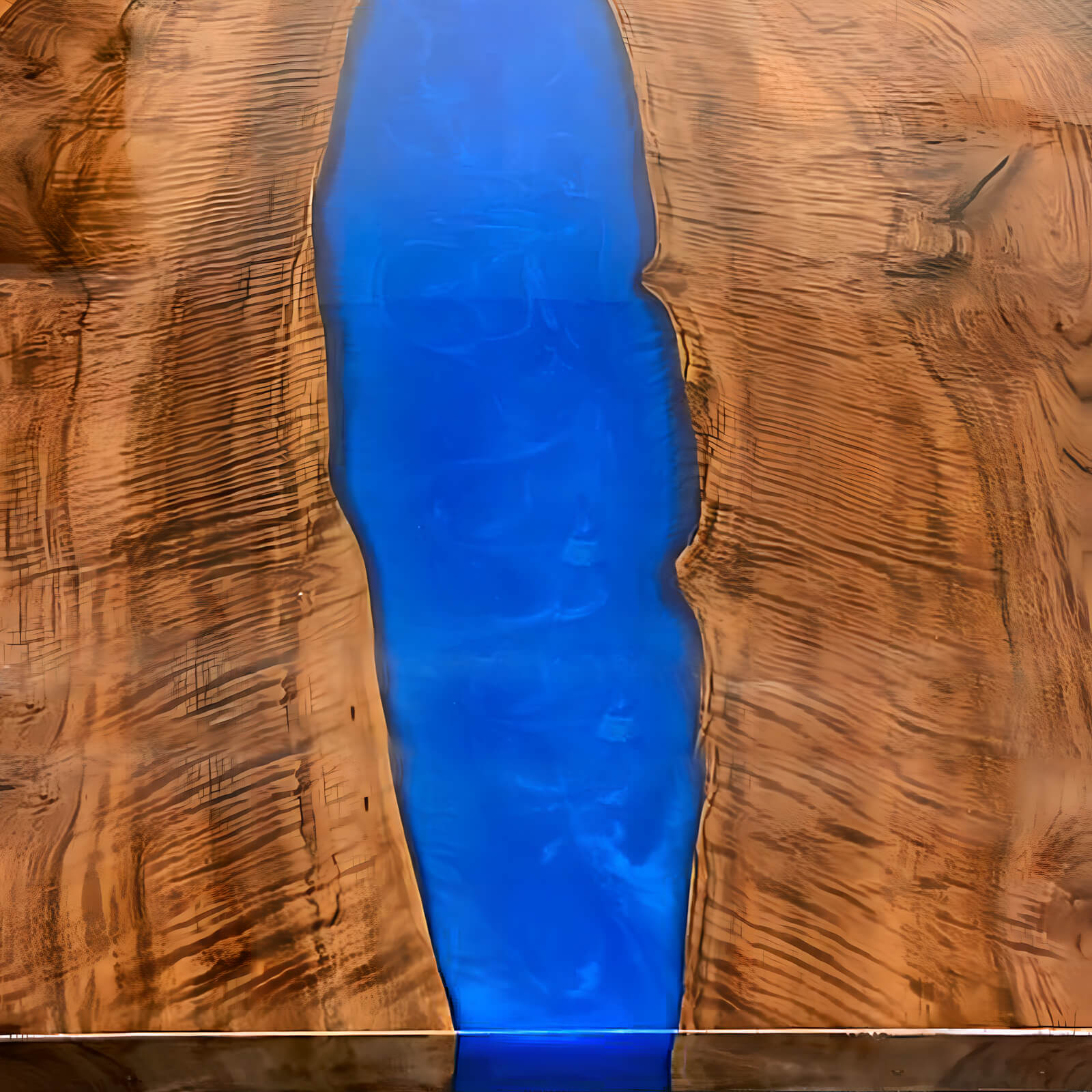 Custom Black Walnut Epoxy Resin River Table Blue Resin HRT-52 - image 7 | ThawHome