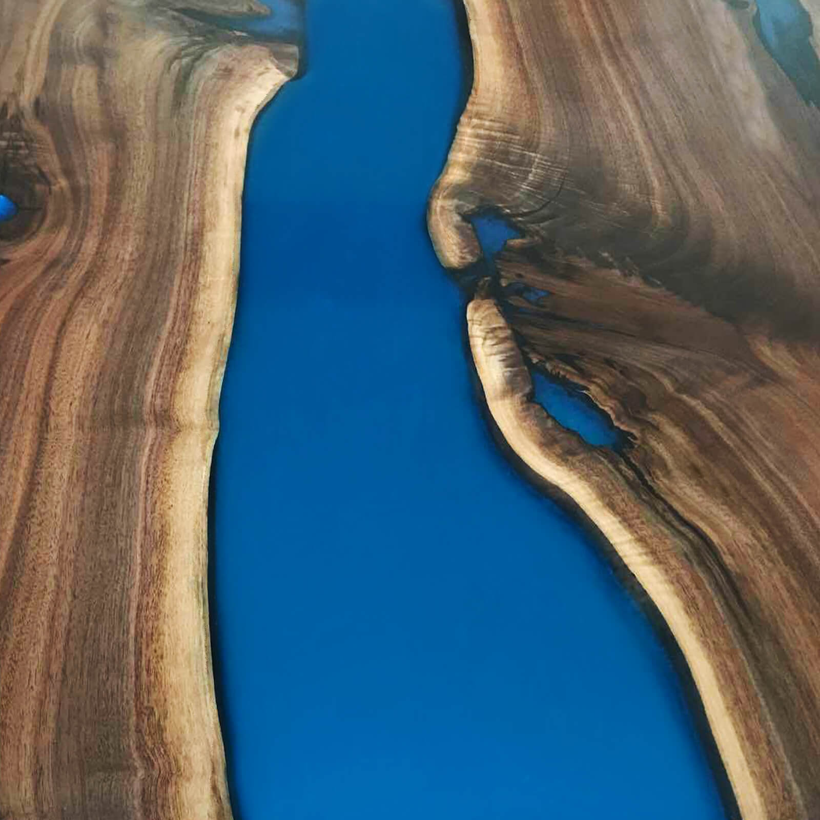Custom Black Walnut Epoxy Resin River Table Blue Resin JXT-83 - image 7 | ThawHome
