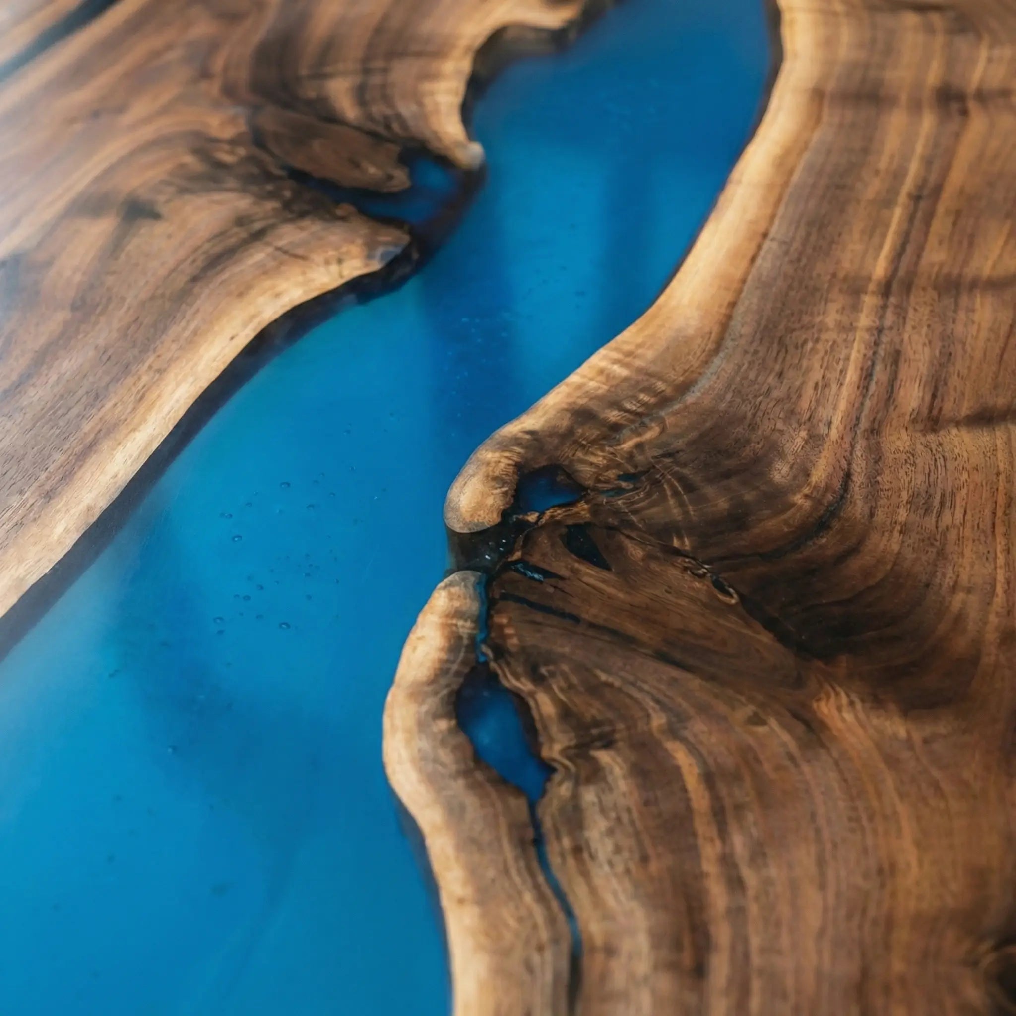 Custom Black Walnut Epoxy Resin River Table Blue Resin JXT-83 - image 6 | ThawHome