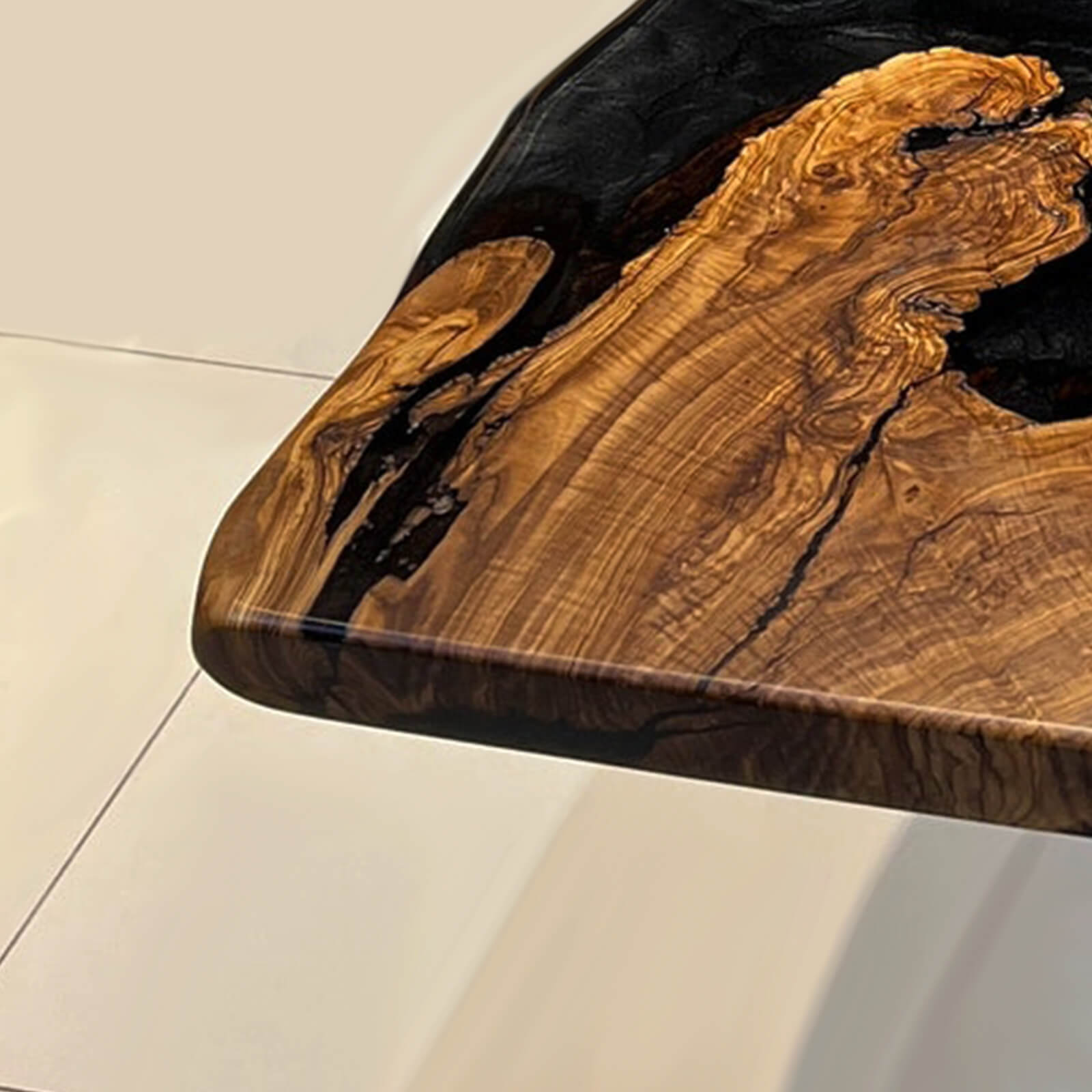 Custom Olive Epoxy Resin River Table Black Pearl RRT-45 - image 7 | ThawHome