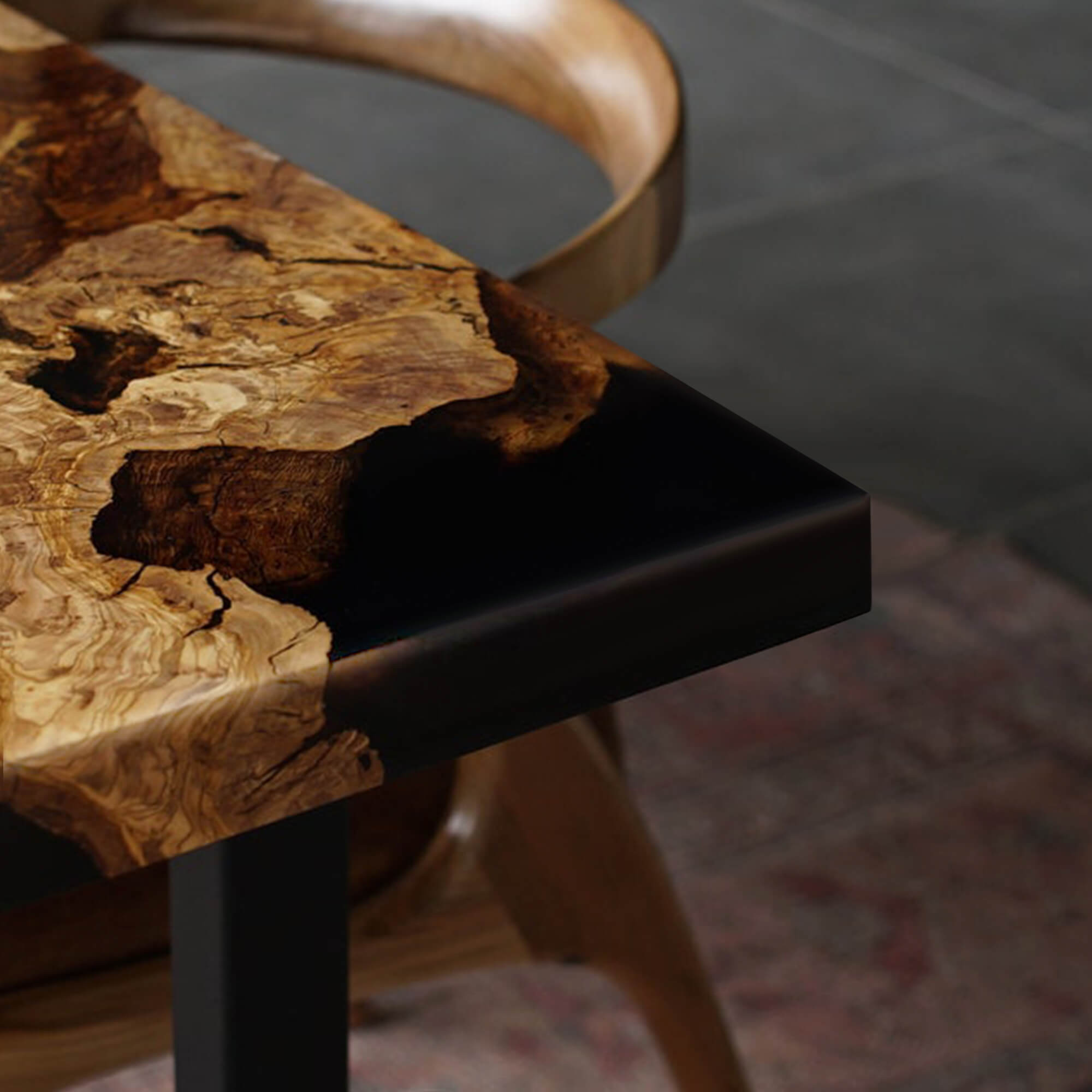 Custom Olive Epoxy Resin River Table Black Resin ERT-92 - image 9 | ThawHome