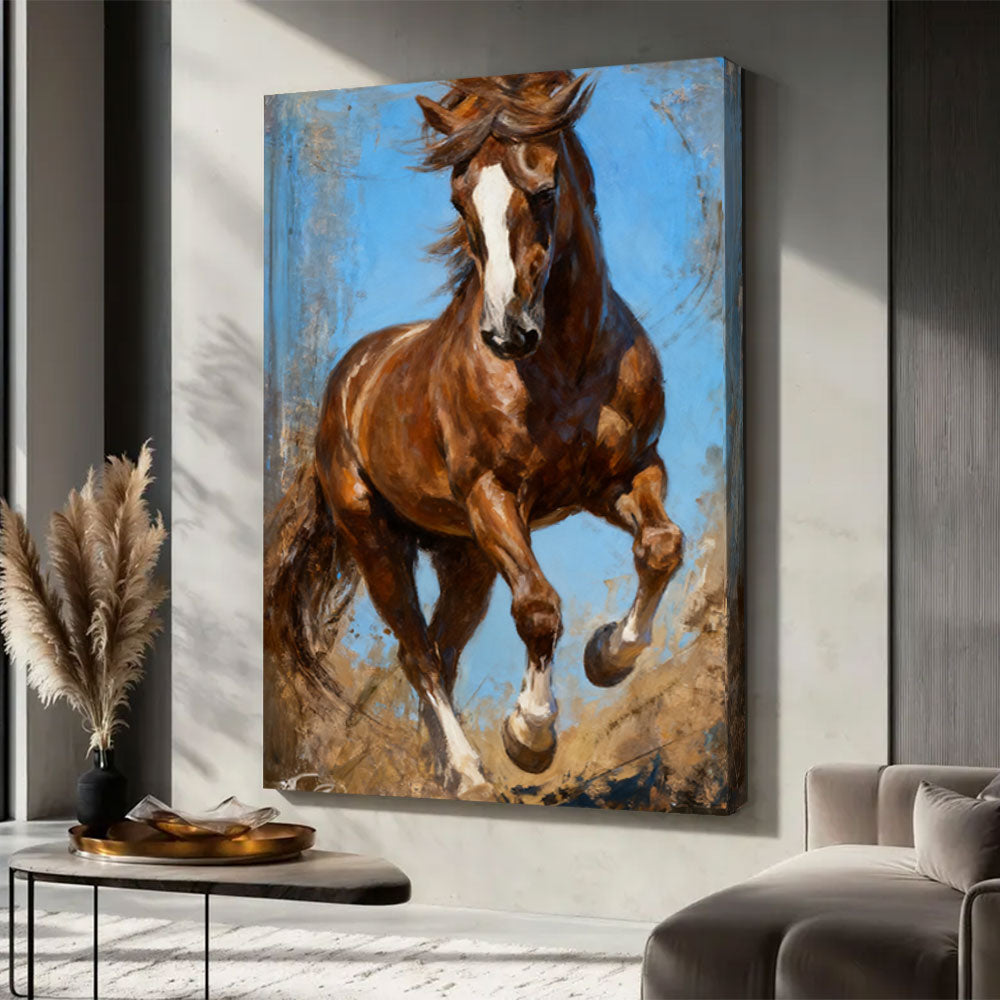 Western Whimsy horse wall art, displayed in a neutral living space.