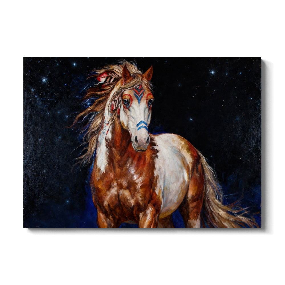 Starlit Companion horse wall art, front view on a white background.