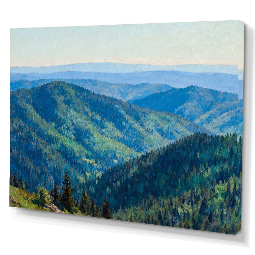 Rolling Forest Hills canvas wall art, angled canvas mockup on a white background.