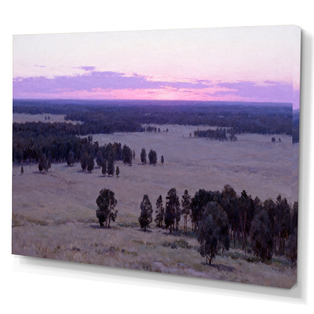 Lavender Twilight Plain canvas wall art, angled canvas mockup on a white background.