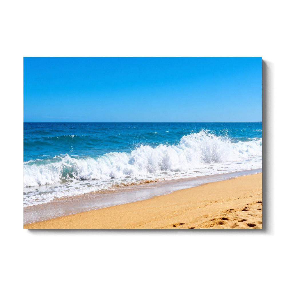 Summer Breaking Wave canvas wall art, front view on a white background.