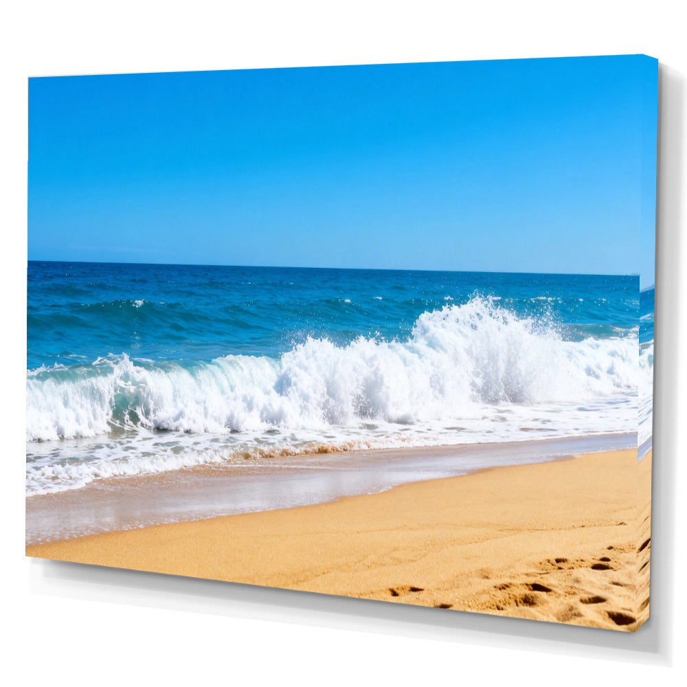 Summer Breaking Wave canvas wall art, angled canvas mockup on a white background.
