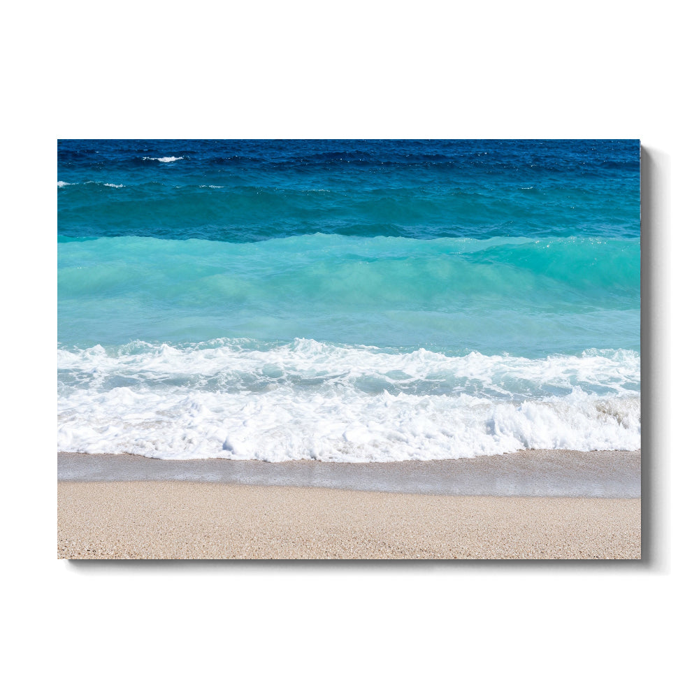 Turquoise Shore Break canvas wall art, front view on a white background.